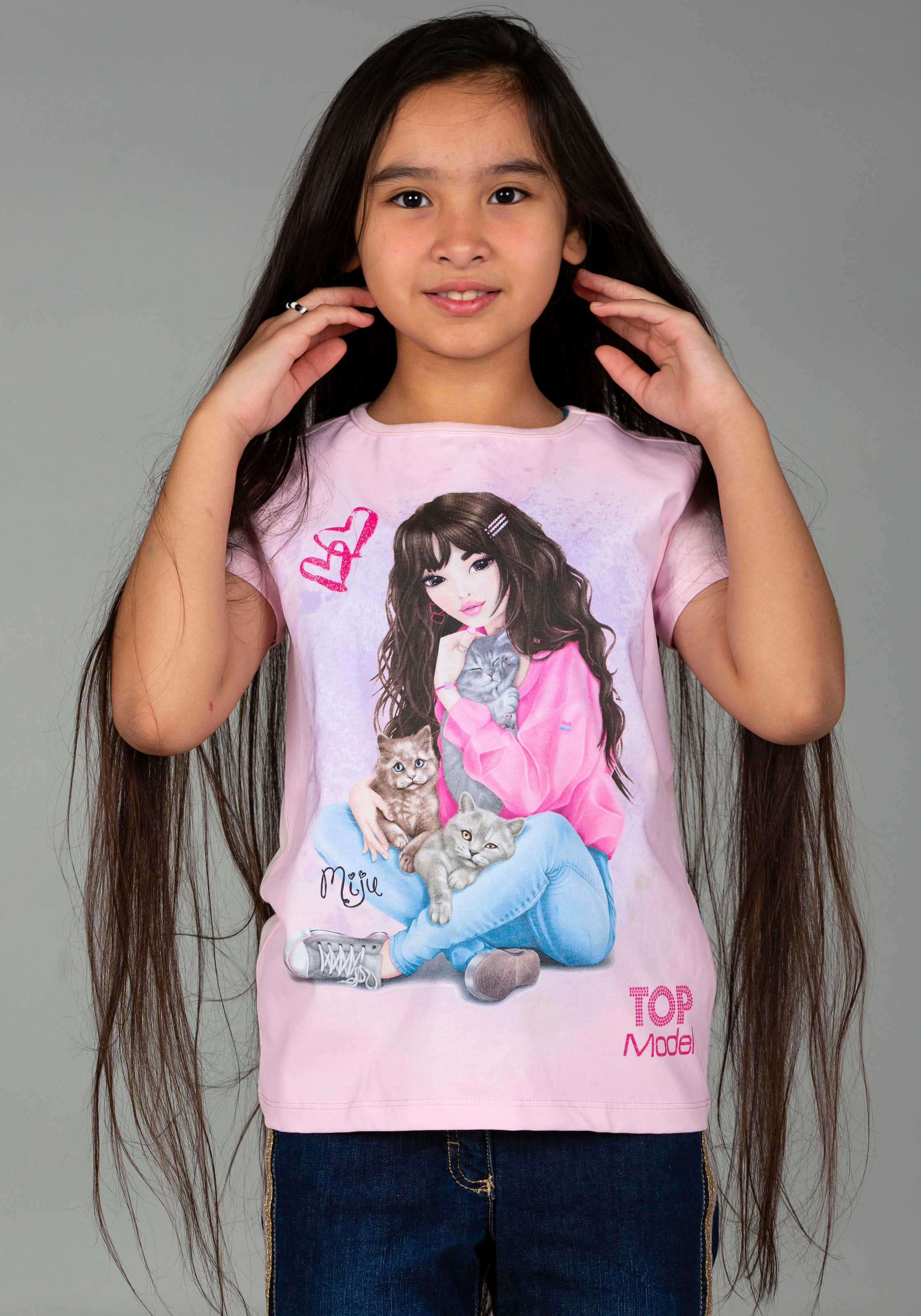 Image of TOPModel T-Shirt "TOPModel" mit romantischem, grossem Frontmotiv