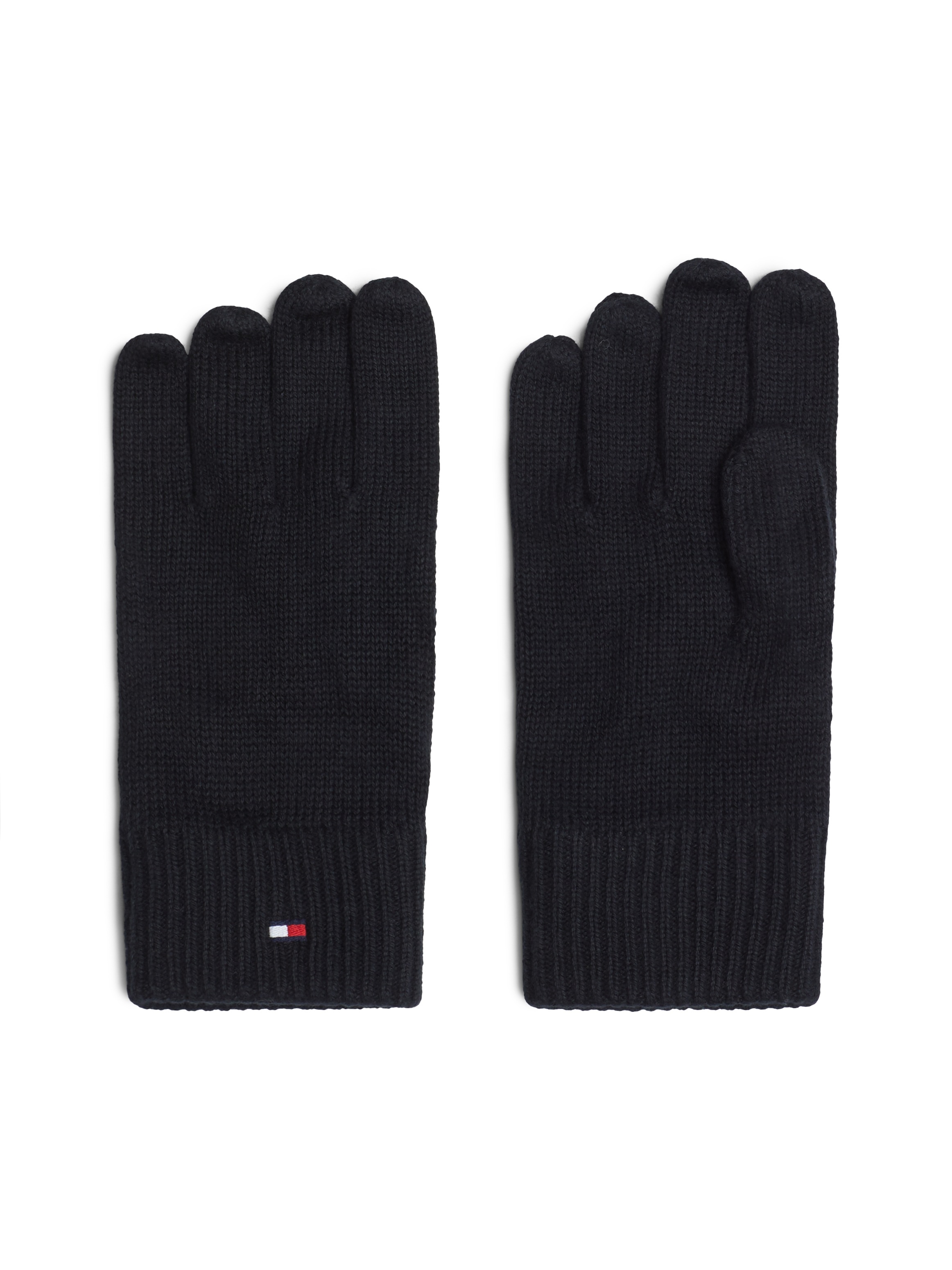 Tommy Hilfiger Gants tricotés »ESSENTIALS FLAG GLOVES« avec broderie du logo