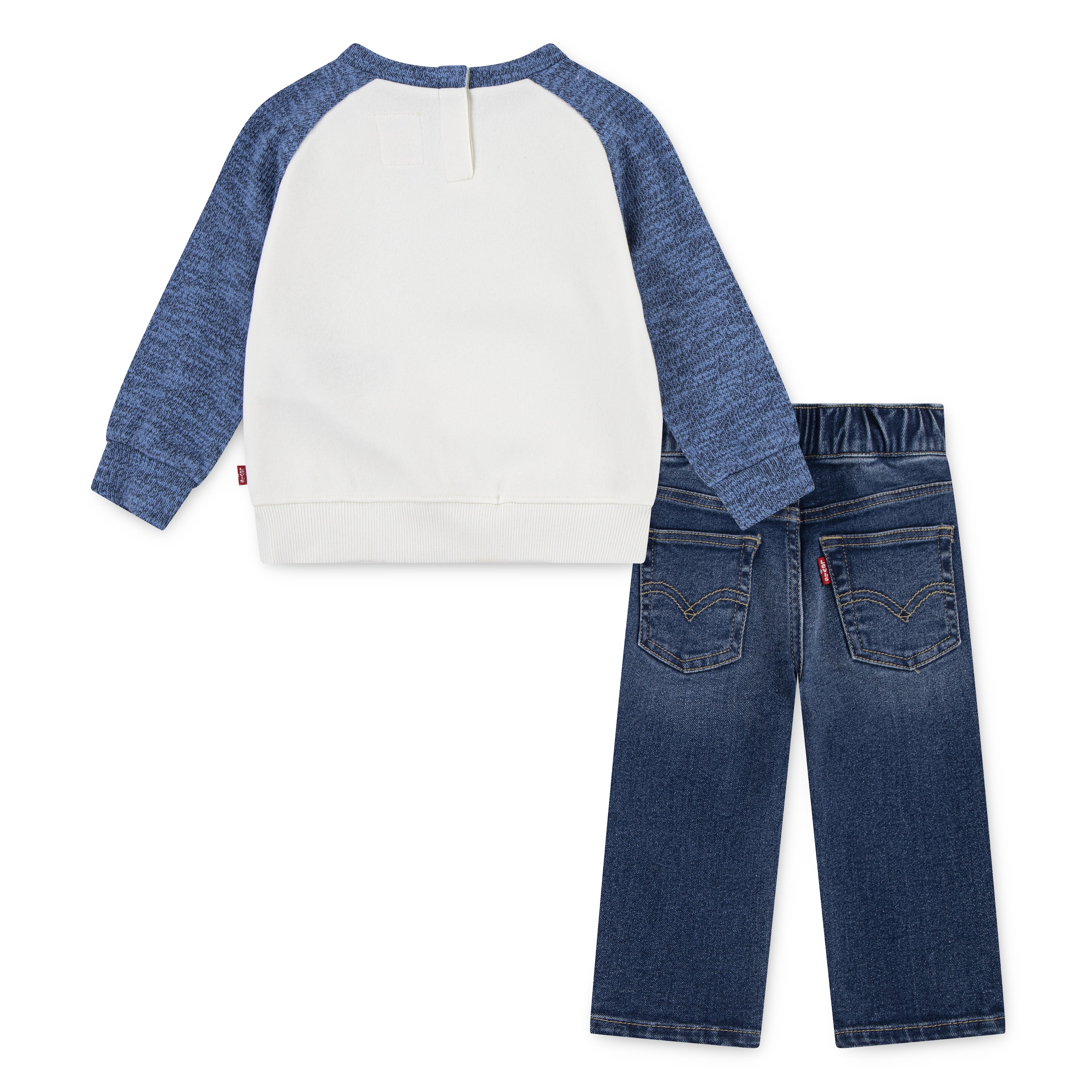 Levi's® Kids Langarmshirt & Hose »LVB SNIT MOTO CREW,DENIM«, Raglanärmel sorgen für mehr Bewegungsfreiheit