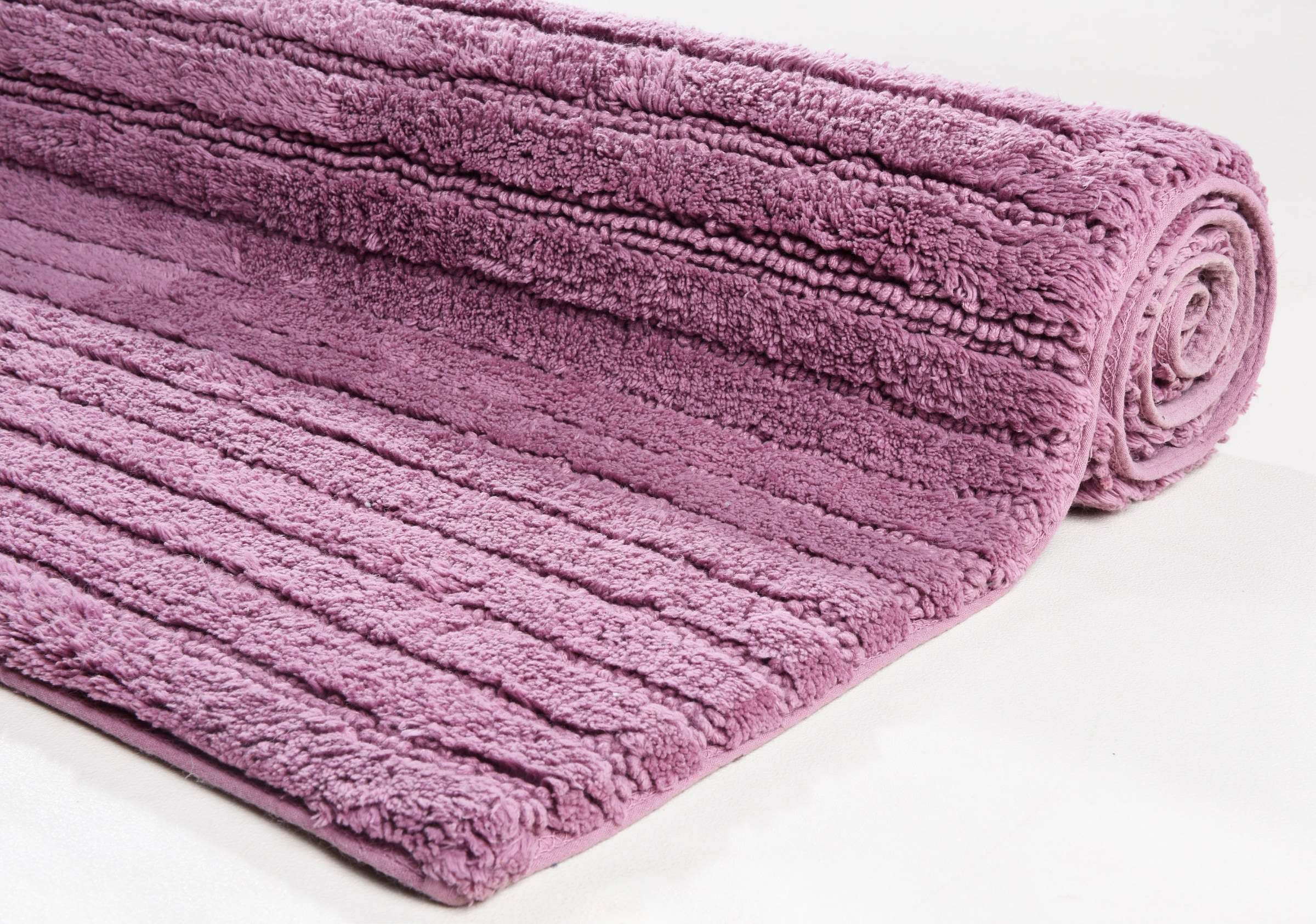 TOM TAILOR HOME Badematte »Cotton Stripes«, rutschhemmend beschichtet, fussbodenheizungsgeeignet-strapazierfähig, Uni Farben, gestreift, reine Baumwolle, Hoch-Tief Effekt