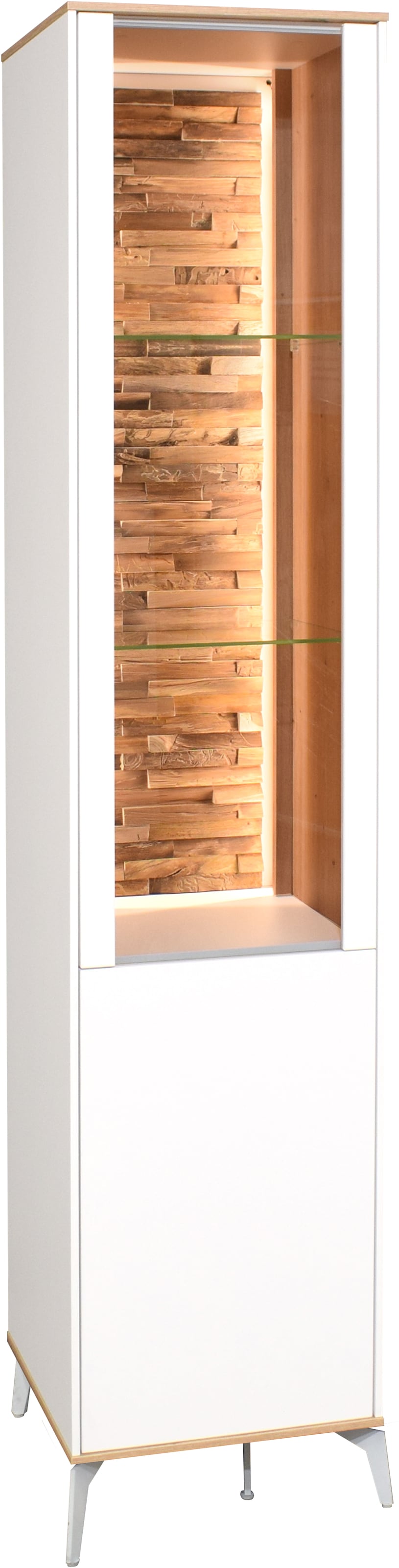 Mäusbacher Standvitrine »Faro« Faro Standvitrine B 43 cm, inkl. Beleuchtung, Push to open, Metallfüsse