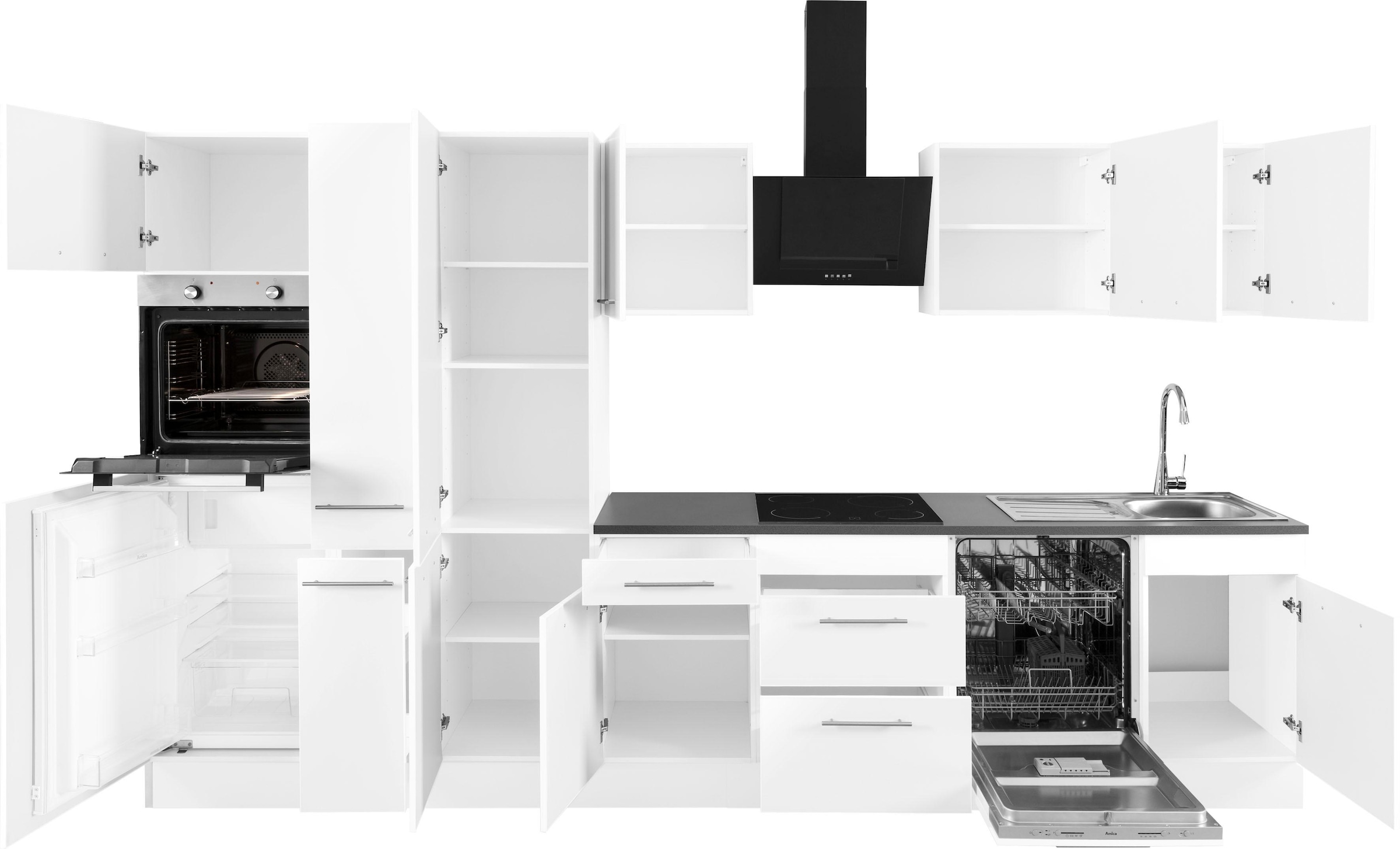 wiho Küchen Küchenzeile »Ela«, Breite 360 cm, Soft-Close-Funktion, höhenverstellbare Füsse