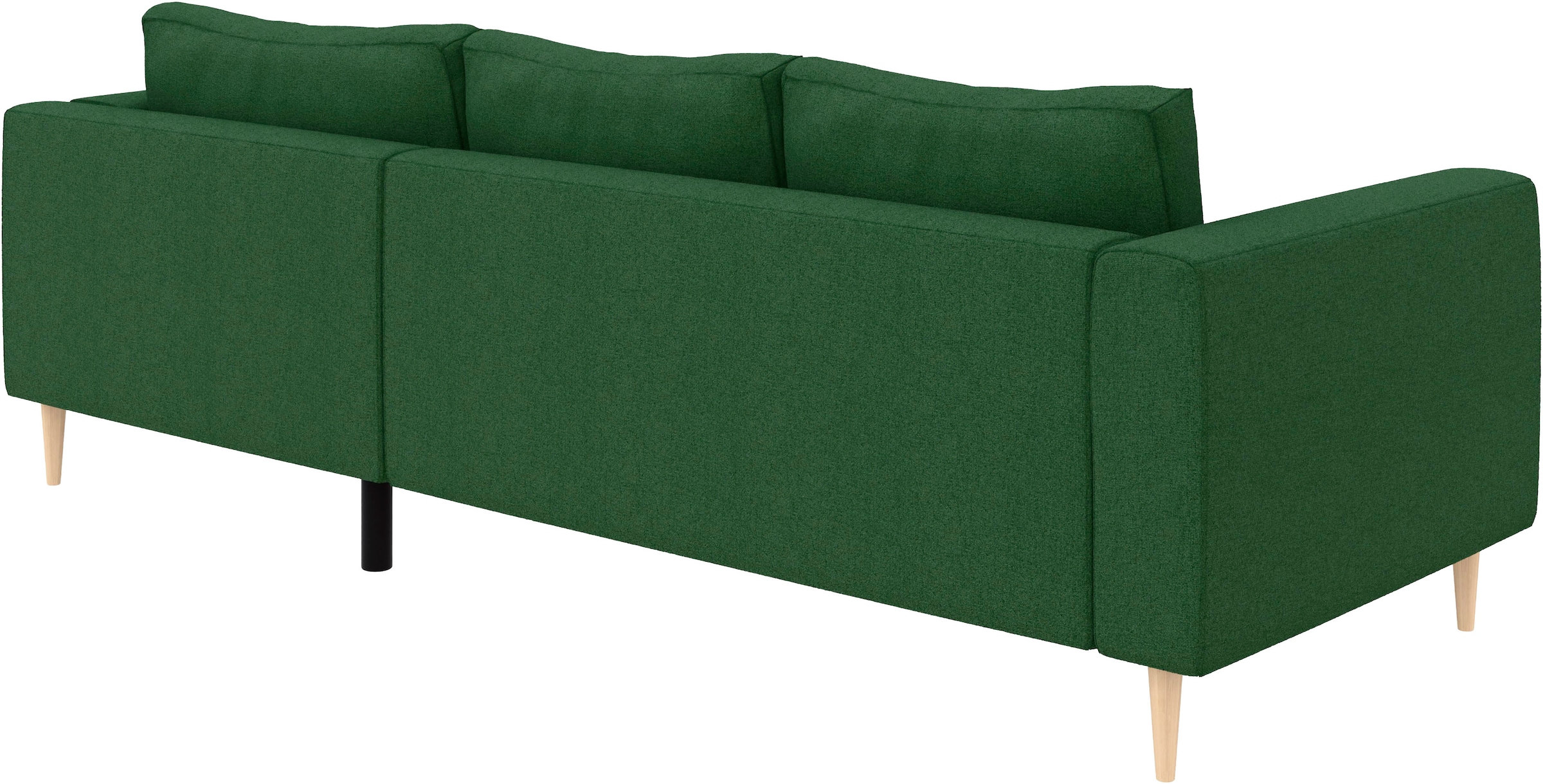TRENDMANUFAKTUR Canapé d'angle »Amazing, wahlw. mit Schlaffunktion & Bettkasten, Fuss Buche lackiert« Recamiere beidseitig montierbar, L-Form,in Cord o. Struktur, B: 232 cm