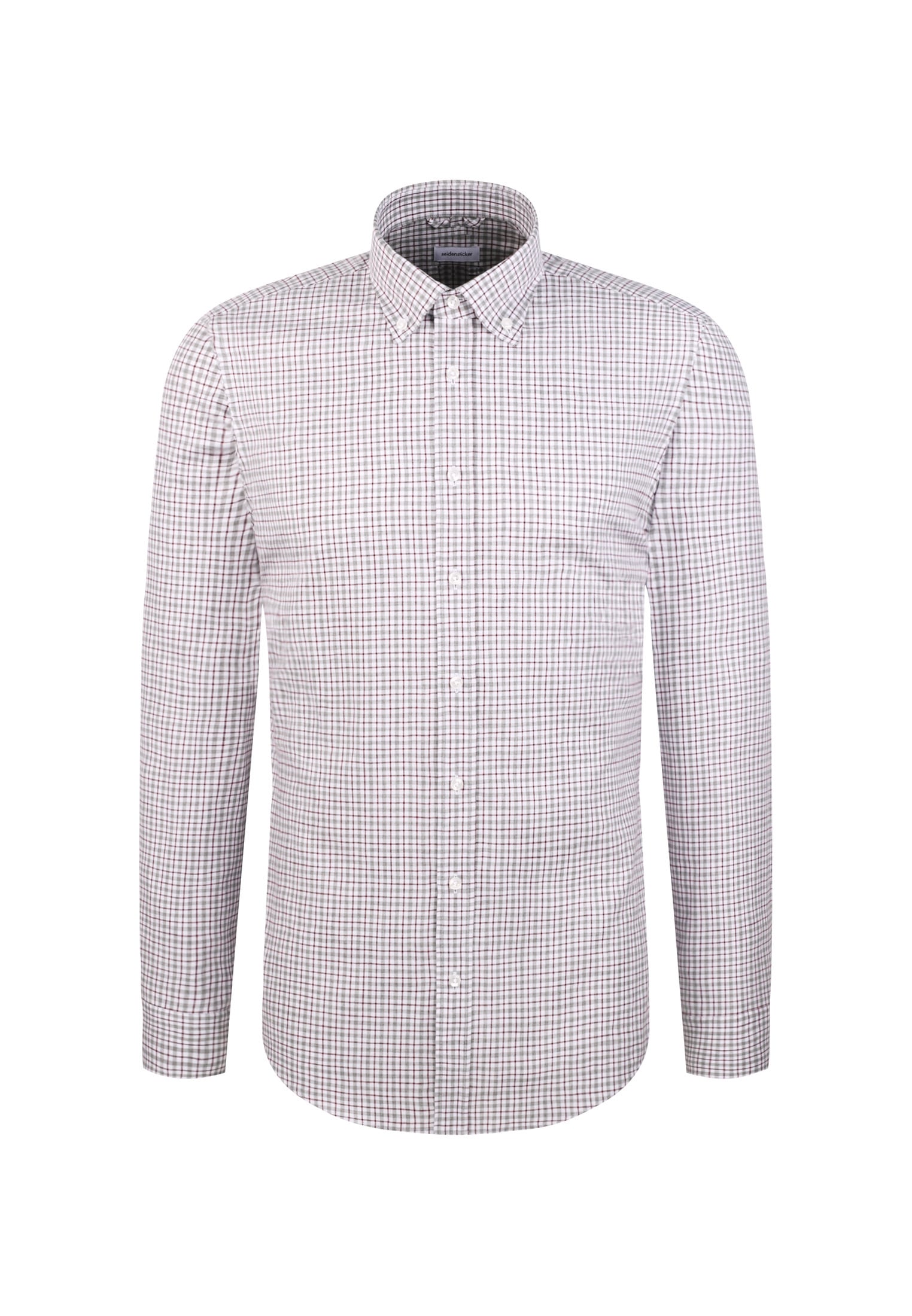 seidensticker Chemise en flanelle »Schwarze Rose« Slim 1/1 Button-Down-Kragen Karo