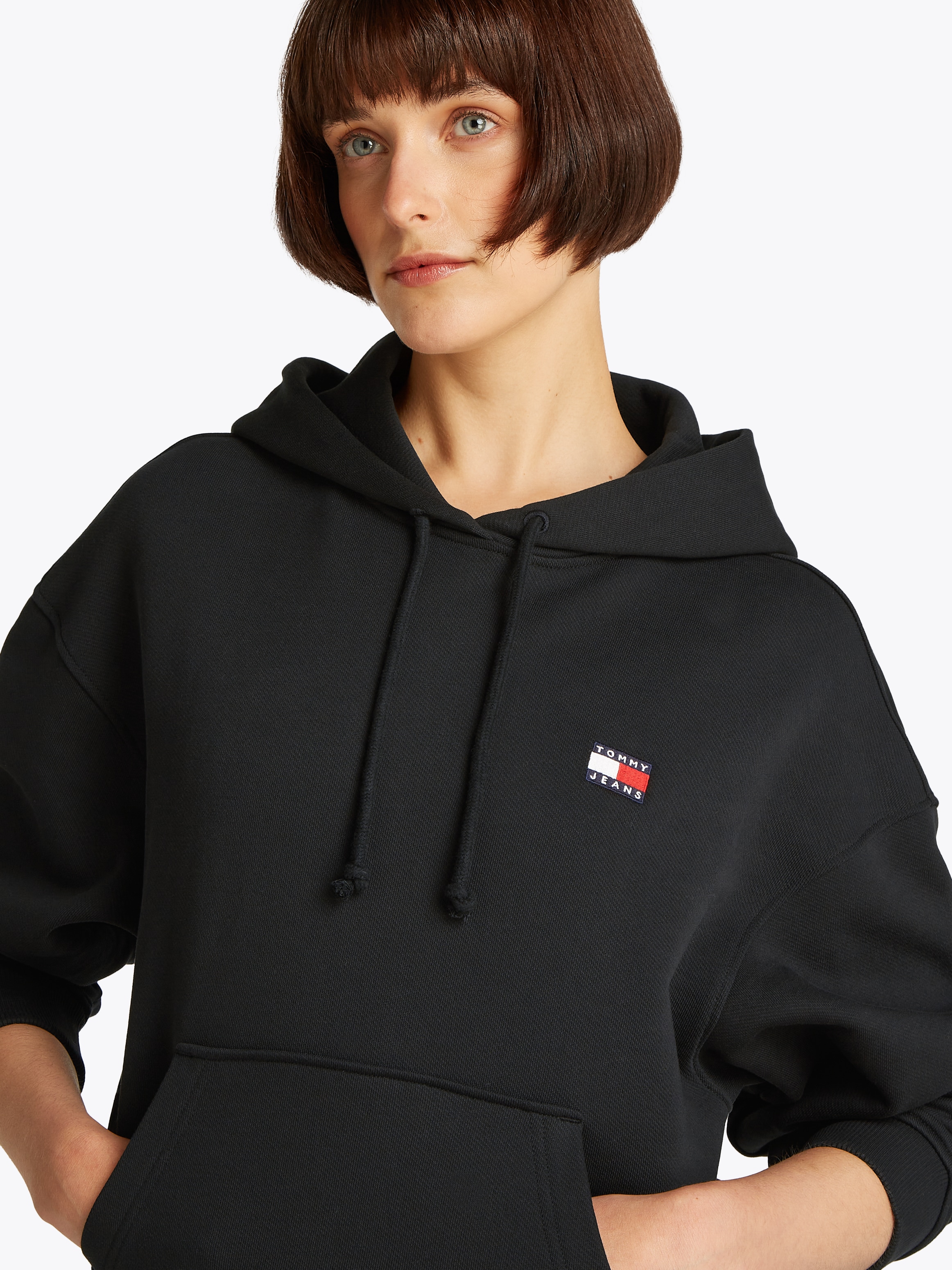 Tommy Jeans Curve Kapuzensweatshirt »TJW BXY BADGE HOODIE EXT«, in Grossen Grössen, Kapuze, Badge