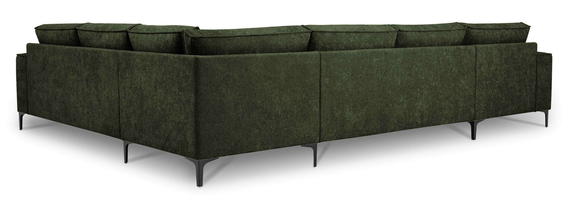 Places of Style Wohnlandschaft »XXL Sofa Oland, Struktur, Flachgewebe, Luxus-Microfaser, Boucle«, U-Form, 342 cm, Wellenunterfederung, Skandi-Design, Metallfüsse