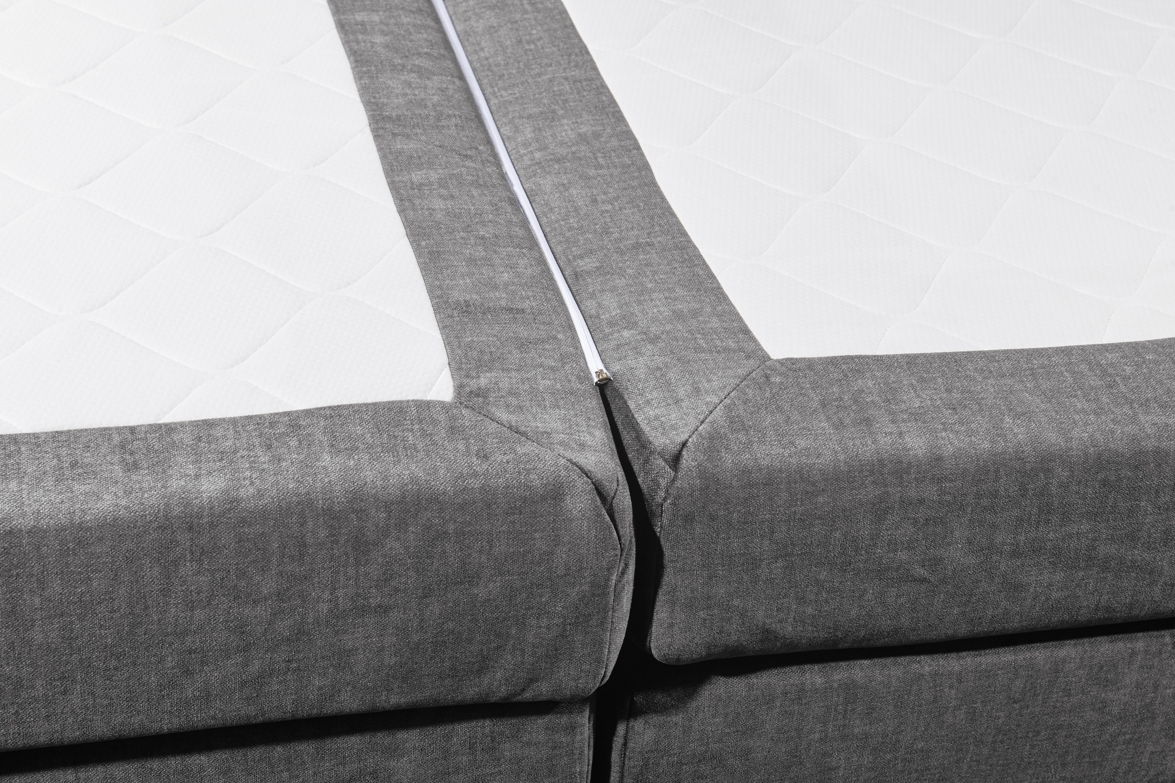 ED EXCITING DESIGN Boxspringbett »Fanes mit Komforteinstiegshöhe von 73cm«, erhältlich in 180x200cm, inkl. Bettkasten und 7cm Visco-Topper