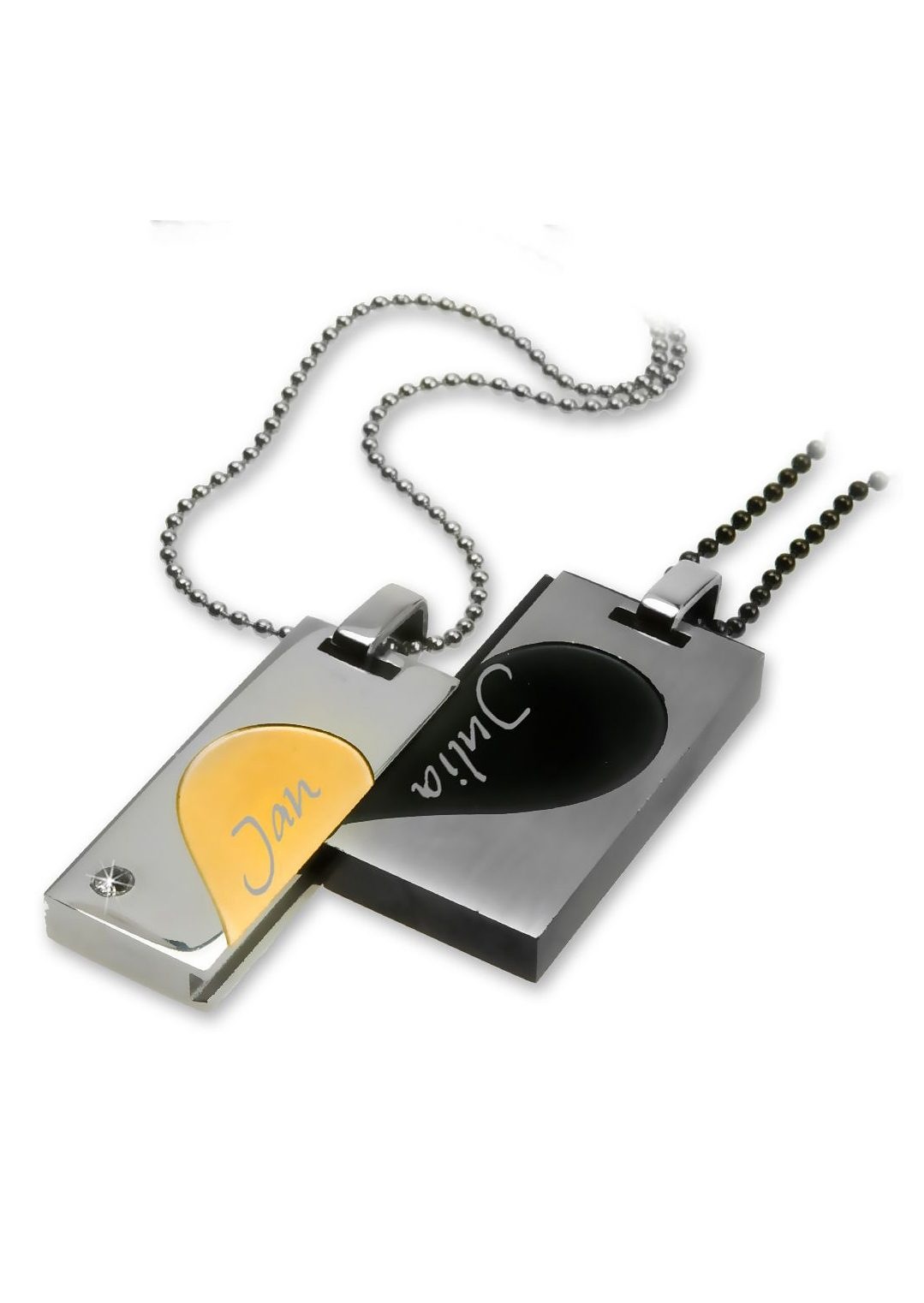 Image of Firetti Schmuckset »Eckige Form mit Herzhälften«, (4 tlg.), mit Kristallsteinen bei Ackermann Versand Schweiz