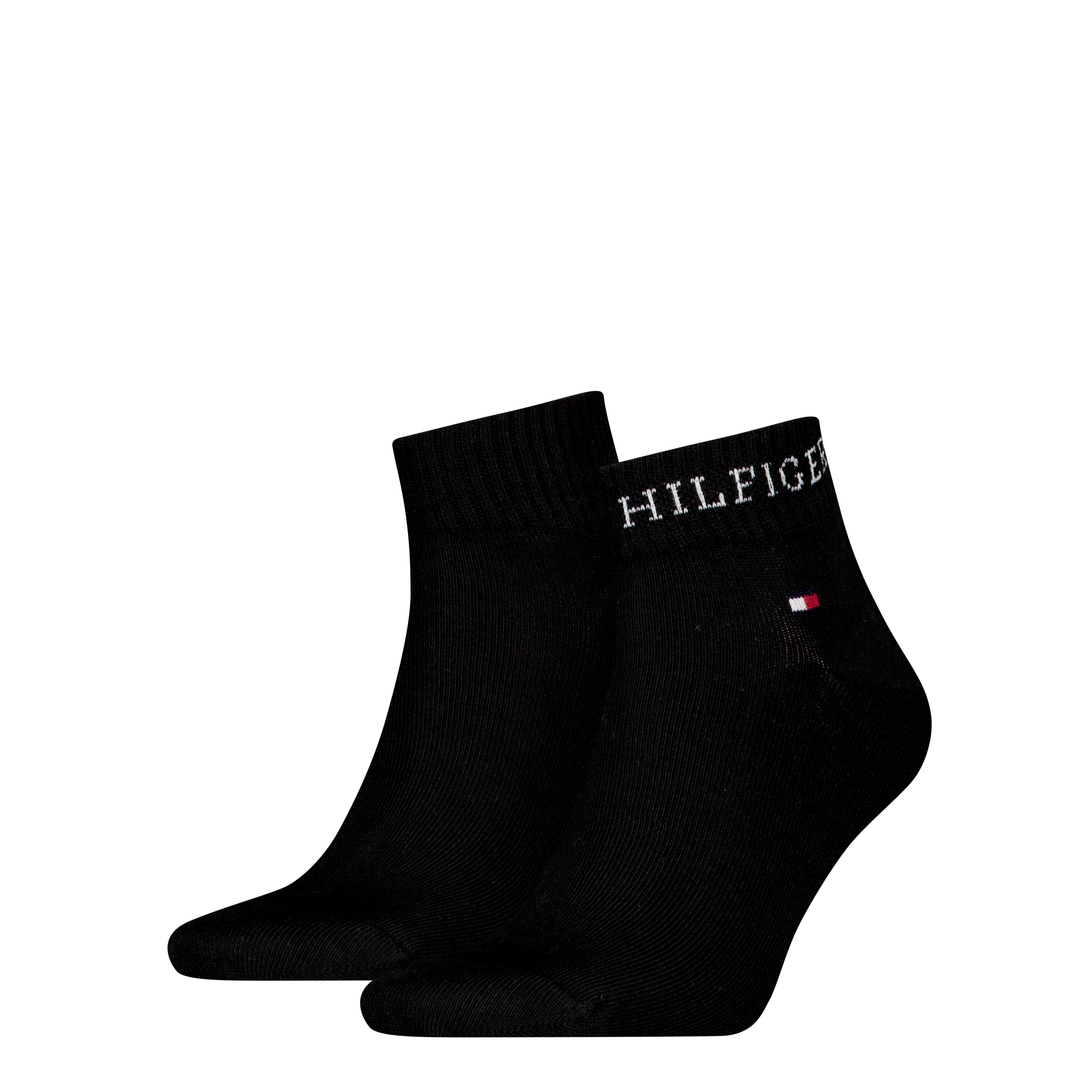 Image of Tommy Hilfiger Kurzsocken "TH MEN QUARTER 2P HILFIGER TAB" 2 Paar, Logo-Flag und Schriftzug