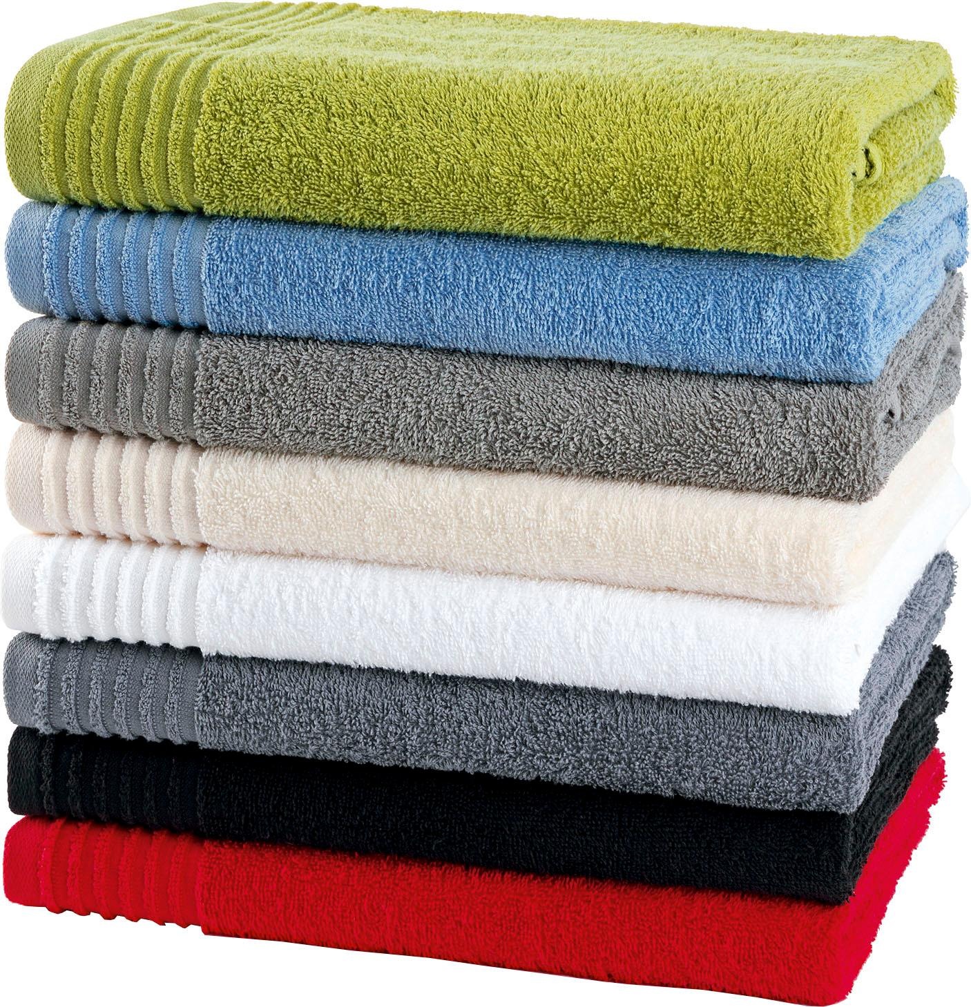 Gözze Gästehandtücher »Hanna« Set, Uni Farben, strukturierte Bordüre, 100% Baumwolle