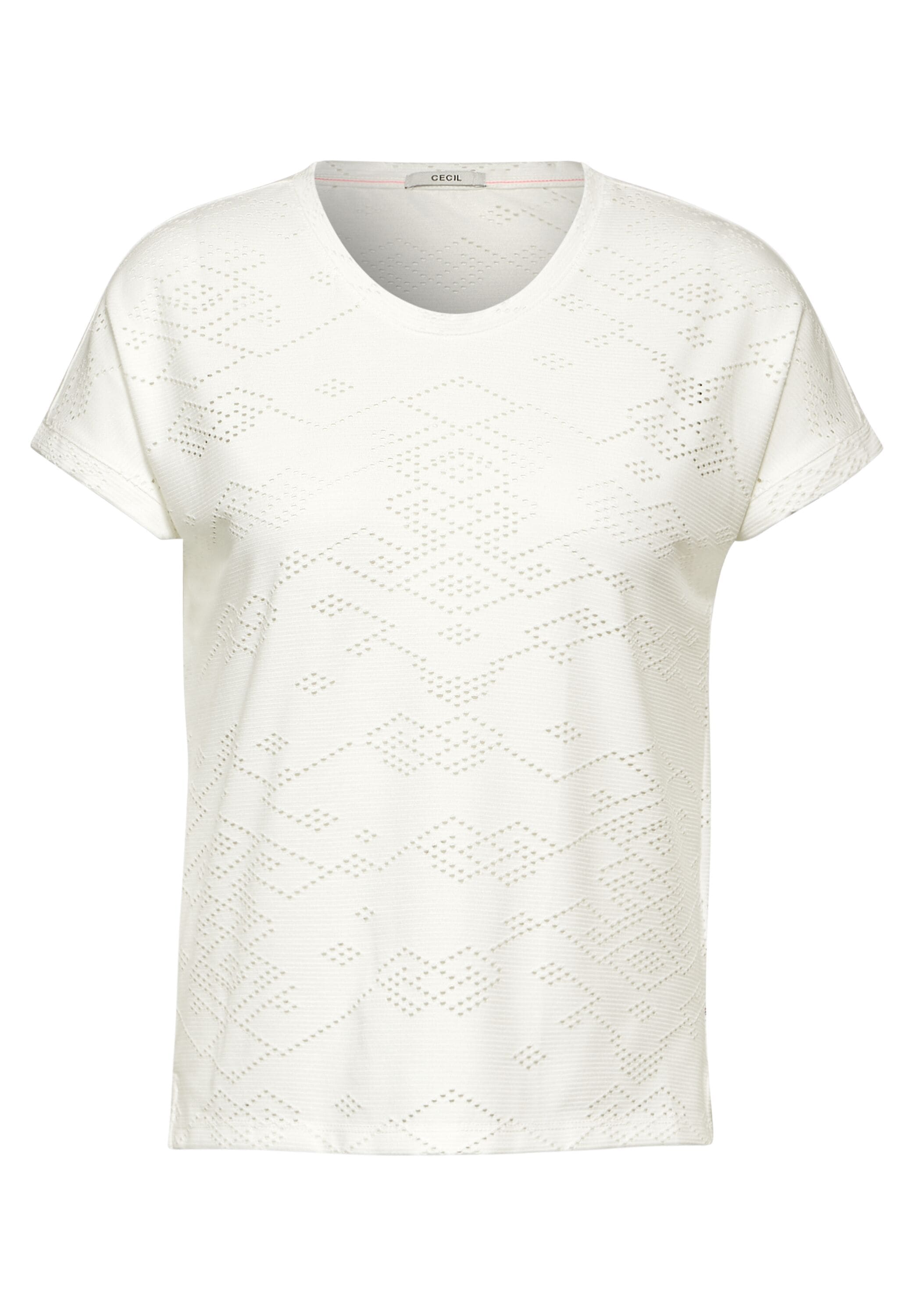 Cecil T-Shirt, mit Lochmuster in Ornamentform