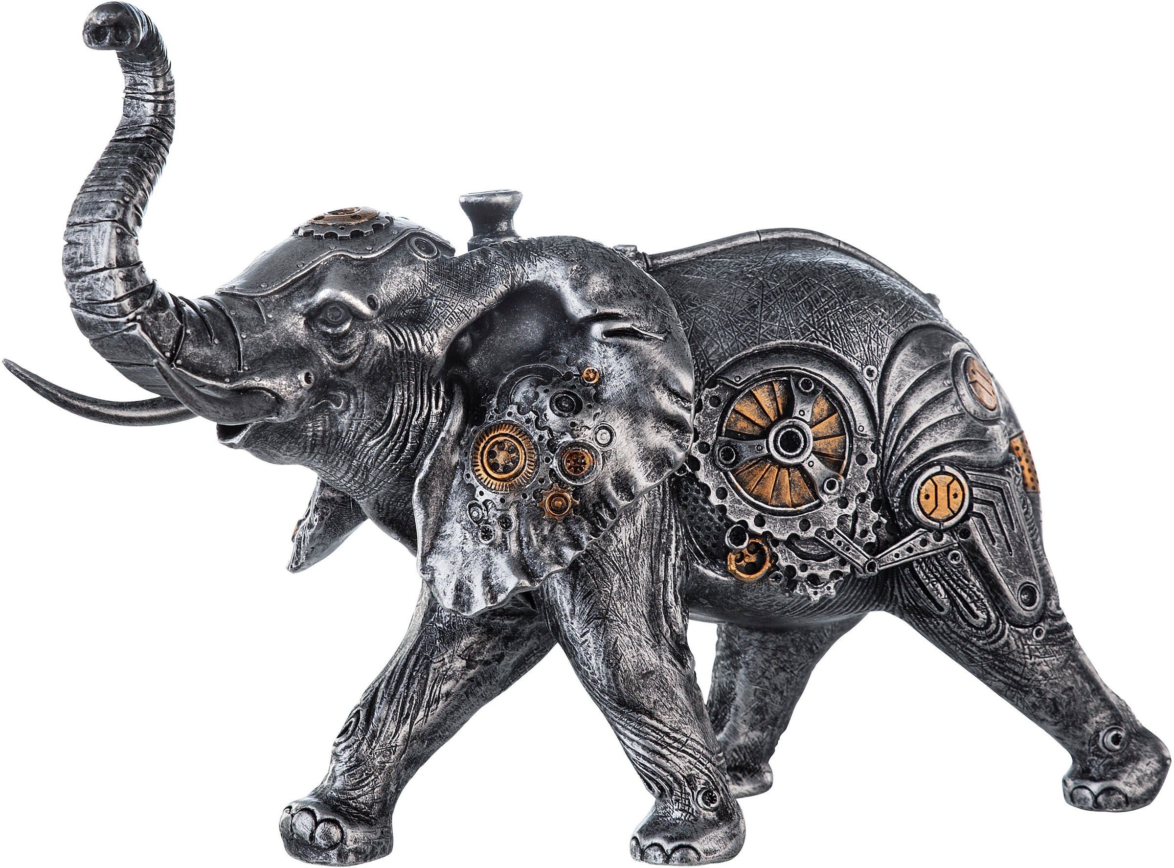 Image of Casablanca by Gilde Tierfigur "Skulptur Steampunk Elephant" mit kupferfarbenen Elementen