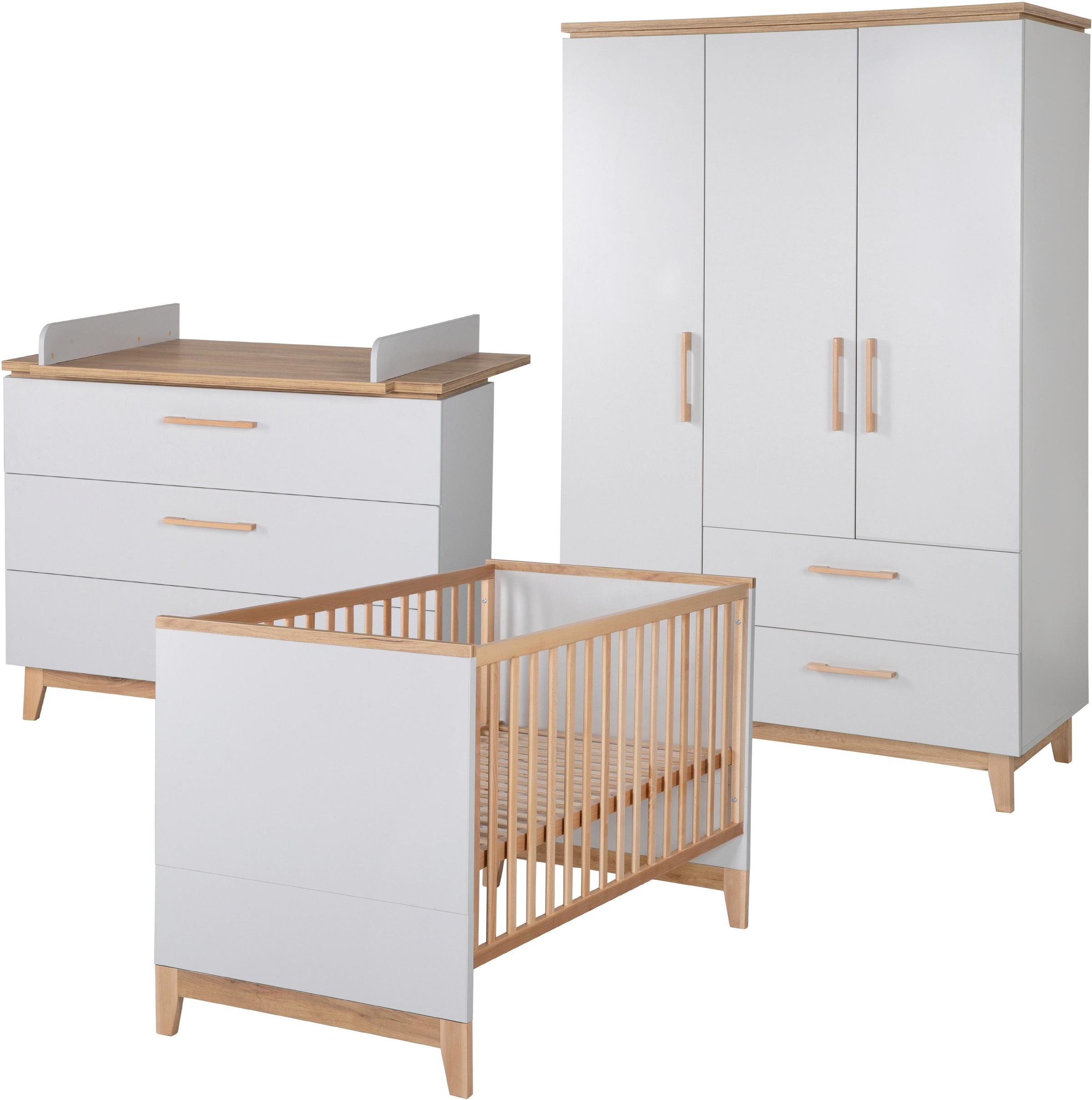 Image of roba® Babyzimmer-Komplettset »Caro«, (Set, 3 St., Kinderbett, Schrank, Wickelkommode), mit Kinderbett, Schrank und Wickelkommode bei Ackermann Versand Schweiz