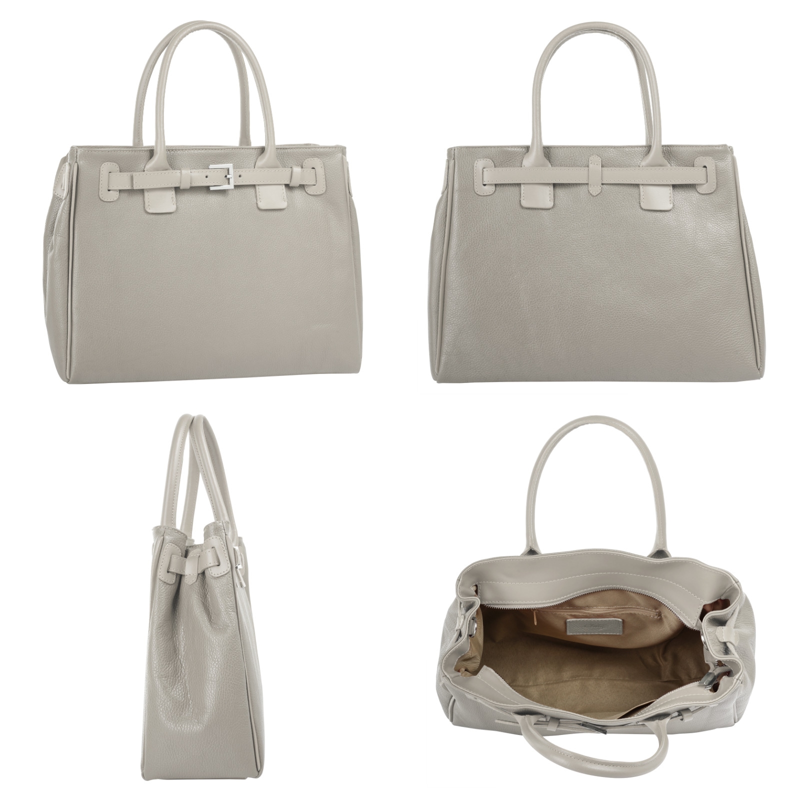 Cluty Henkeltasche, echt Leder, Made in Italy