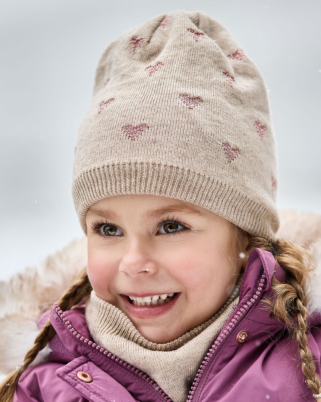 MAXIMO Bonnet avec laine, maille fine, doublée, détails pailletés