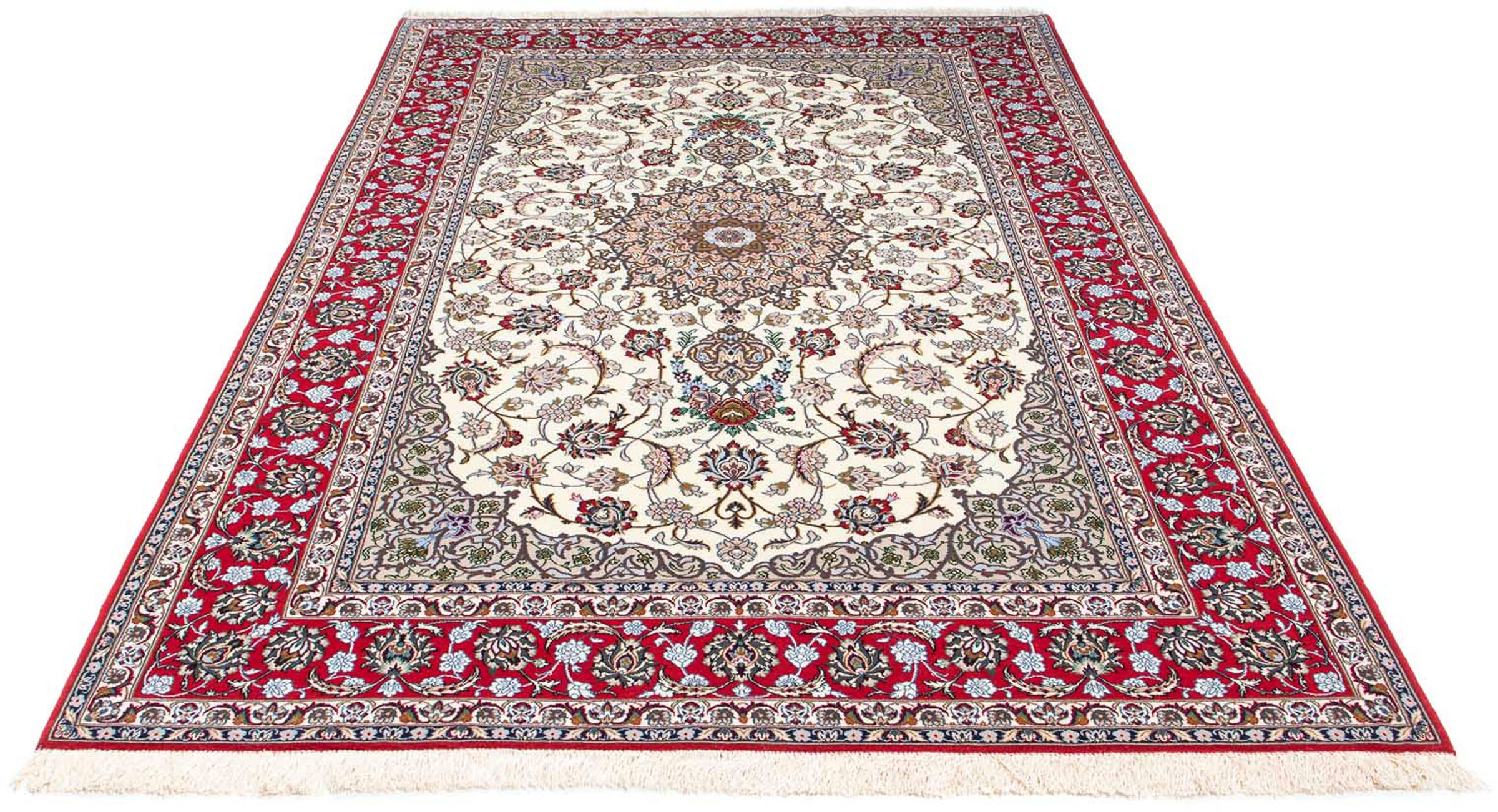 Image of morgenland Orientteppich »Perser - Isfahan - Premium - 248 x 159 cm - beige«, rechteckig, 6 mm Höhe, Wohnzimmer, Handgeknüpft, Einzelstück mit Zertifikat bei Ackermann Versand Schweiz
