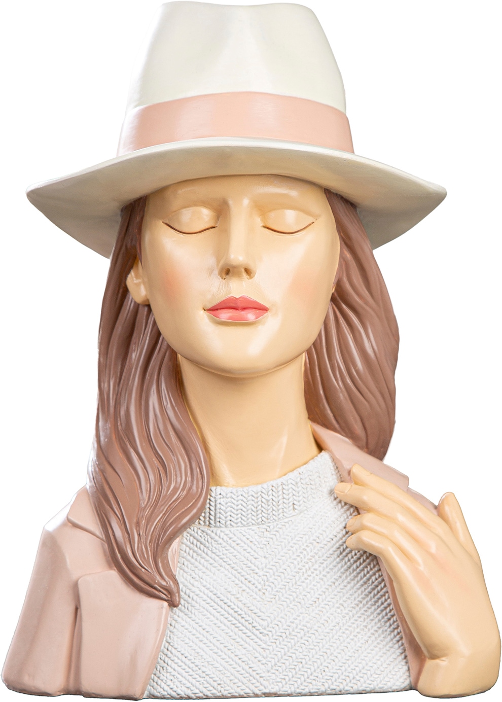 Image of GILDE Skulptur "Figur Frau Lady Adeline weiss" elegante Dame Abendkleid Modefigur Dekoskulptur Wohnaccessoire