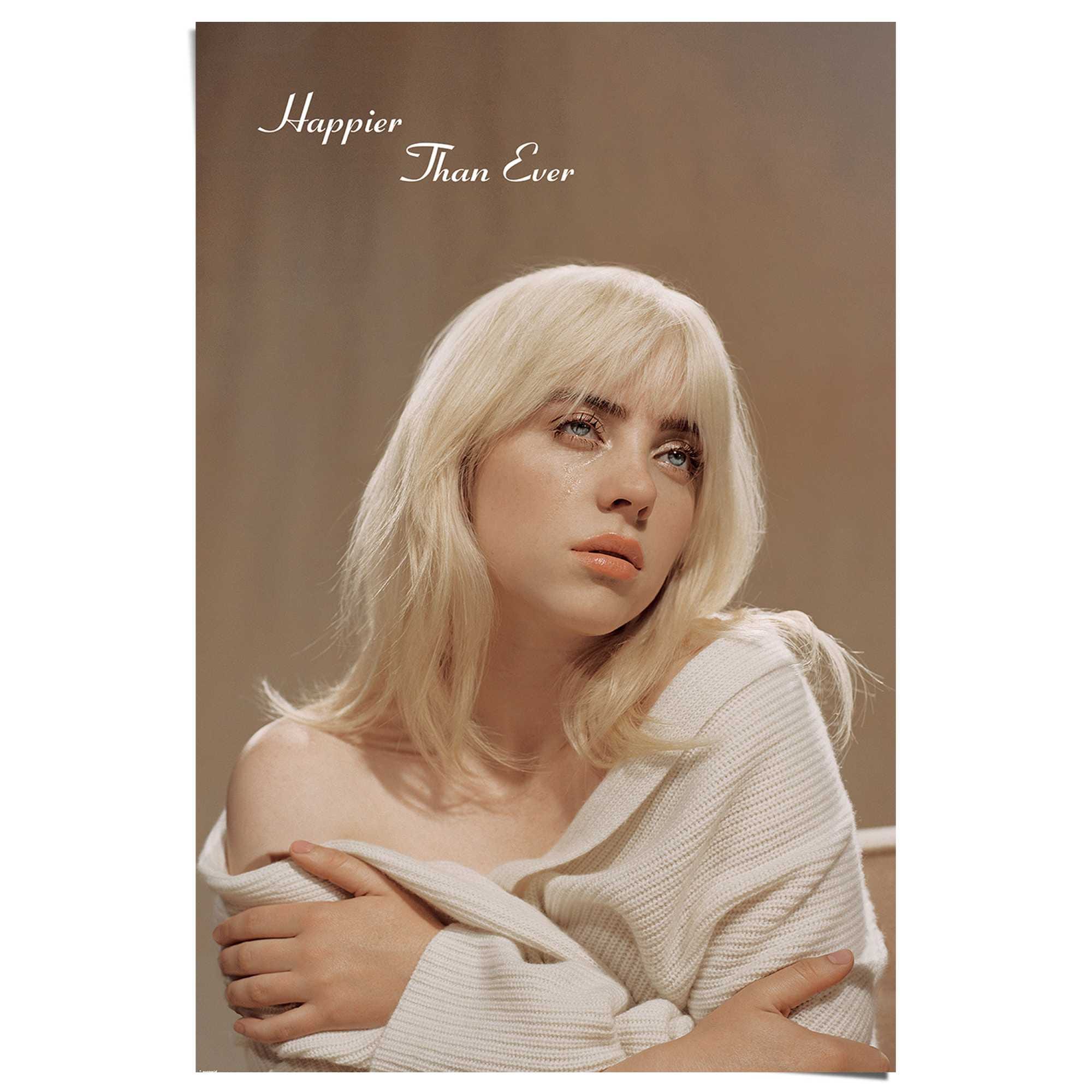 Image of Reinders Poster "Billie Eilish" Teenager Zimmer - Beige - 150 gr. Papier - Musik - 61x91,5 cm