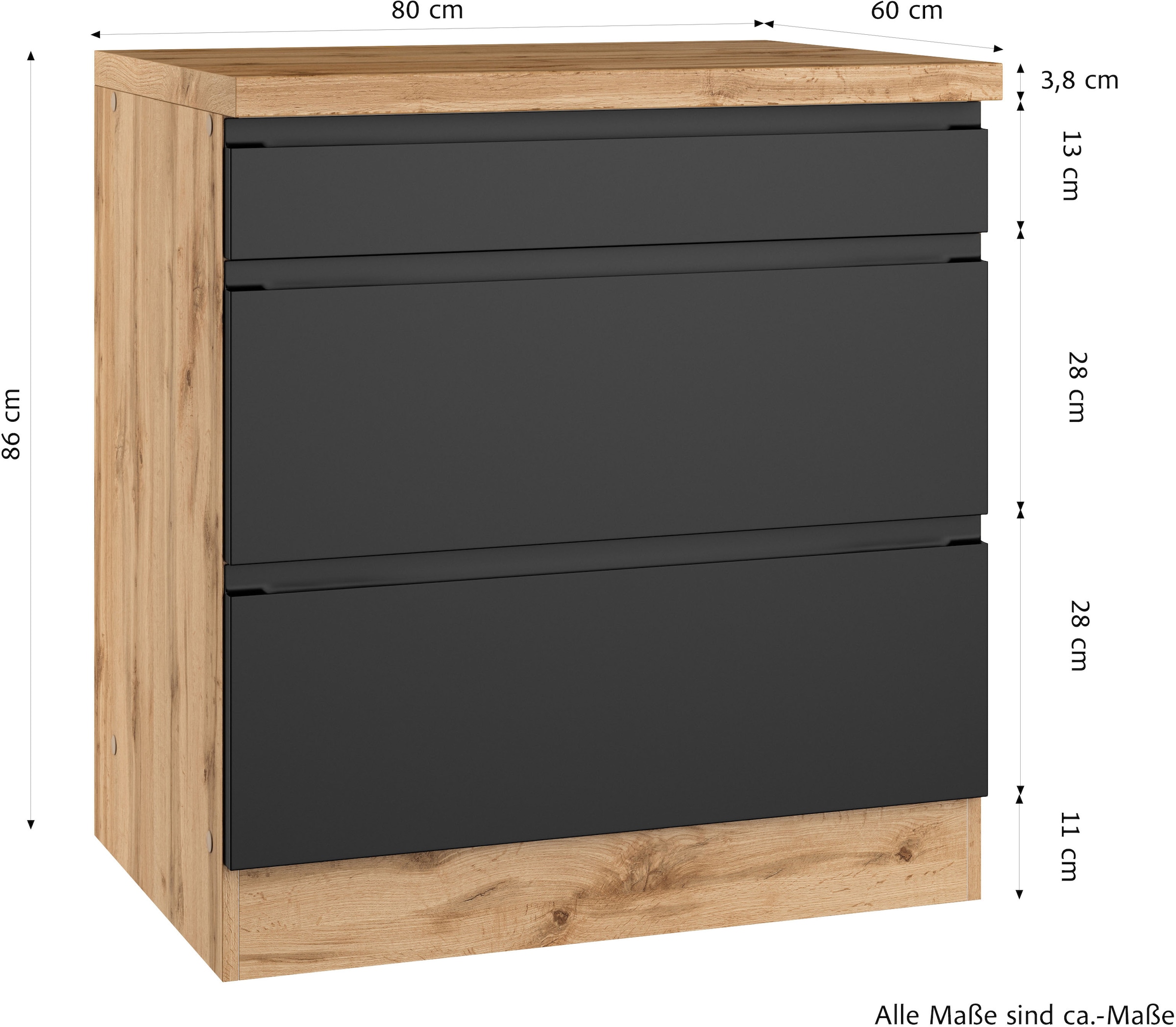 KOCHSTATION »KS-Virginia,neu in verbesserter Ausführung« Stauraum, Softclose,  Breite 80 cm, Höhe 86 cm, Softclose-Auszüge