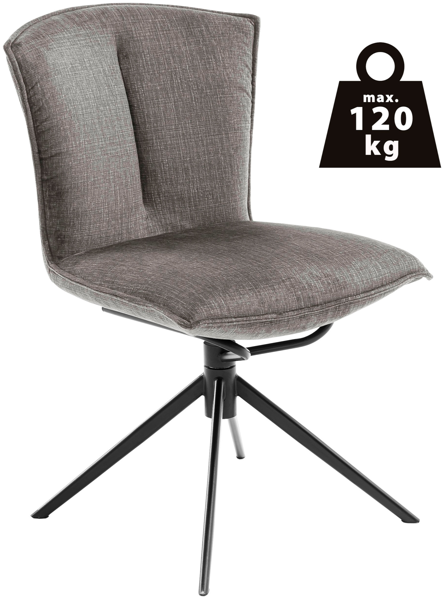 MCA furniture 4-Fussstuhl »NALON Esszimmerstuhl (2er Set) - Stuhl«, (Set), 2 St., Veloursstoff, 360° drehbar, Schwingfunktion, Metall, Veloursoptik, belastbar 120 kg