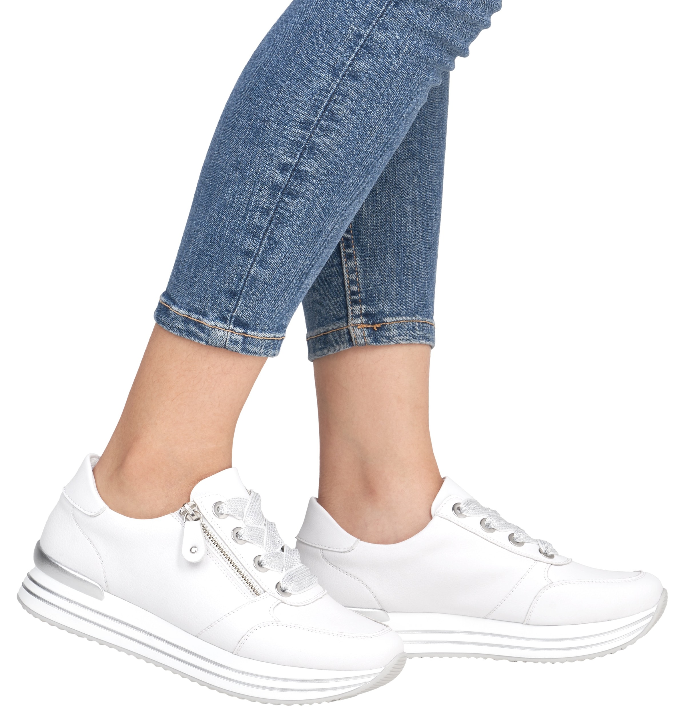 Remonte Baskets à plateforme  , Freizeitschuh, Halbschuh, Schnürschuh mit gepolstertem Schaftrand