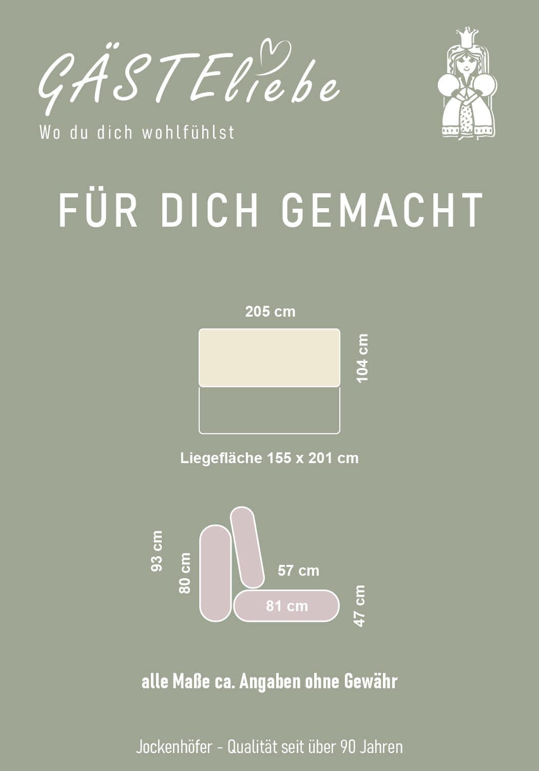 Jockenhöfer Gruppe Canapé-lit »Felix, B: 205 cm, Liegefl. 155x201 cm, Dauerschlafsofa, inkl. Topper« Incluant fonction couchage et coffre de lit, garnissage à ressorts