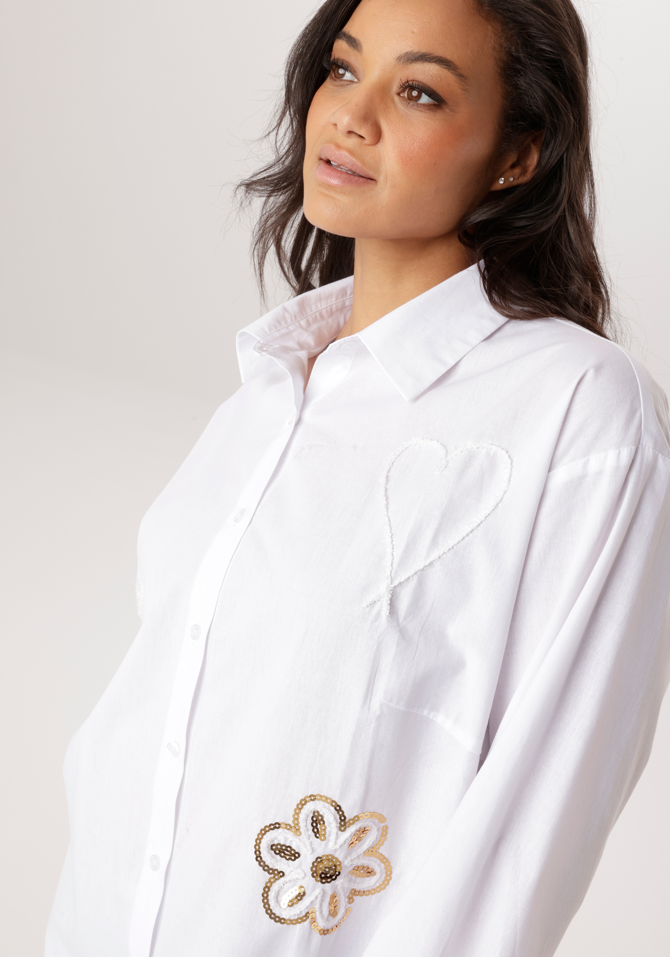 Aniston PLUS Hemdbluse mit edlen Applikationen - NEUE KOLLEKTION