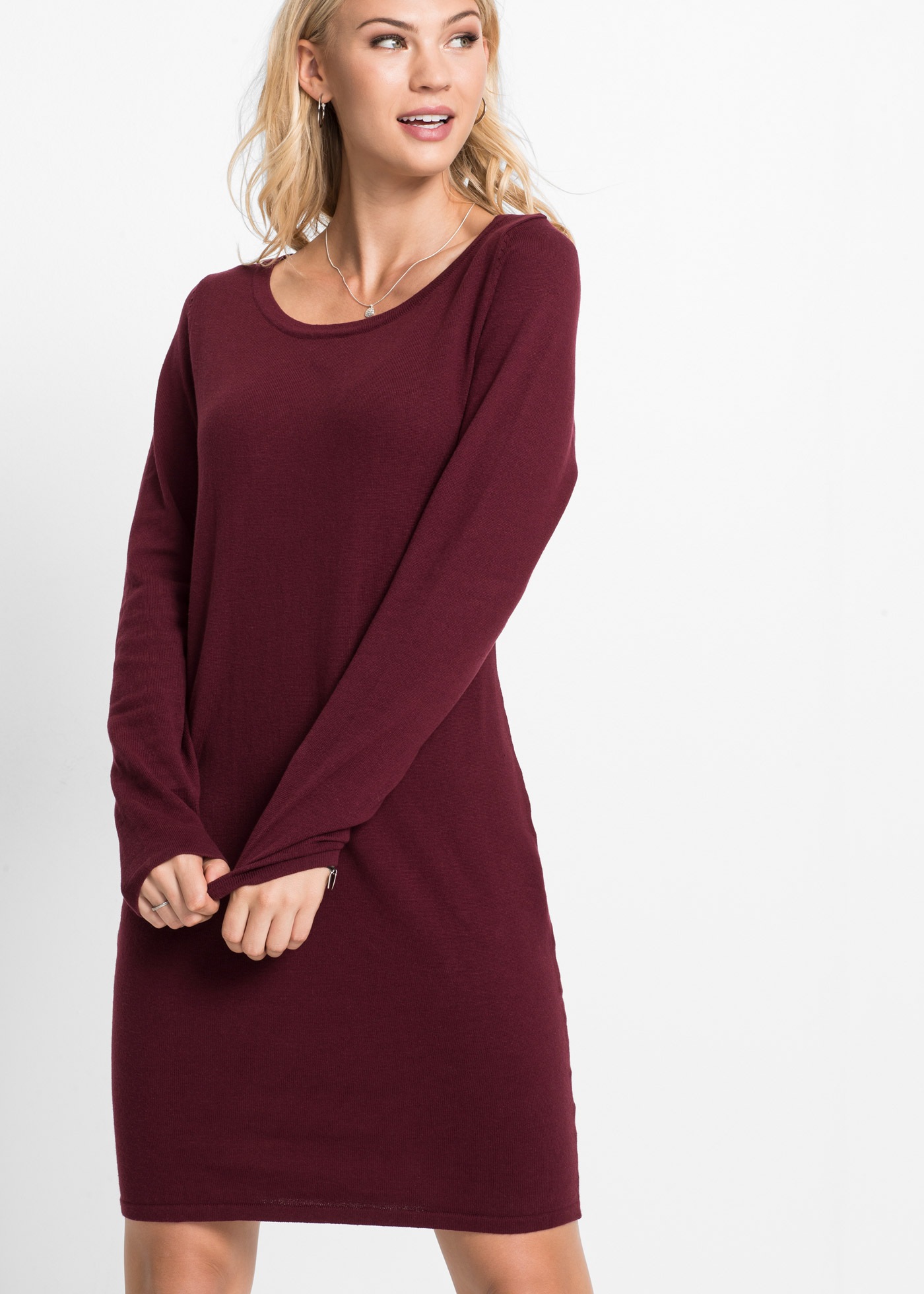 Image of bonprix Strickkleid "Strickkleid" für den Alltag, aus Baumwolle und Polyamid, lockere Passform