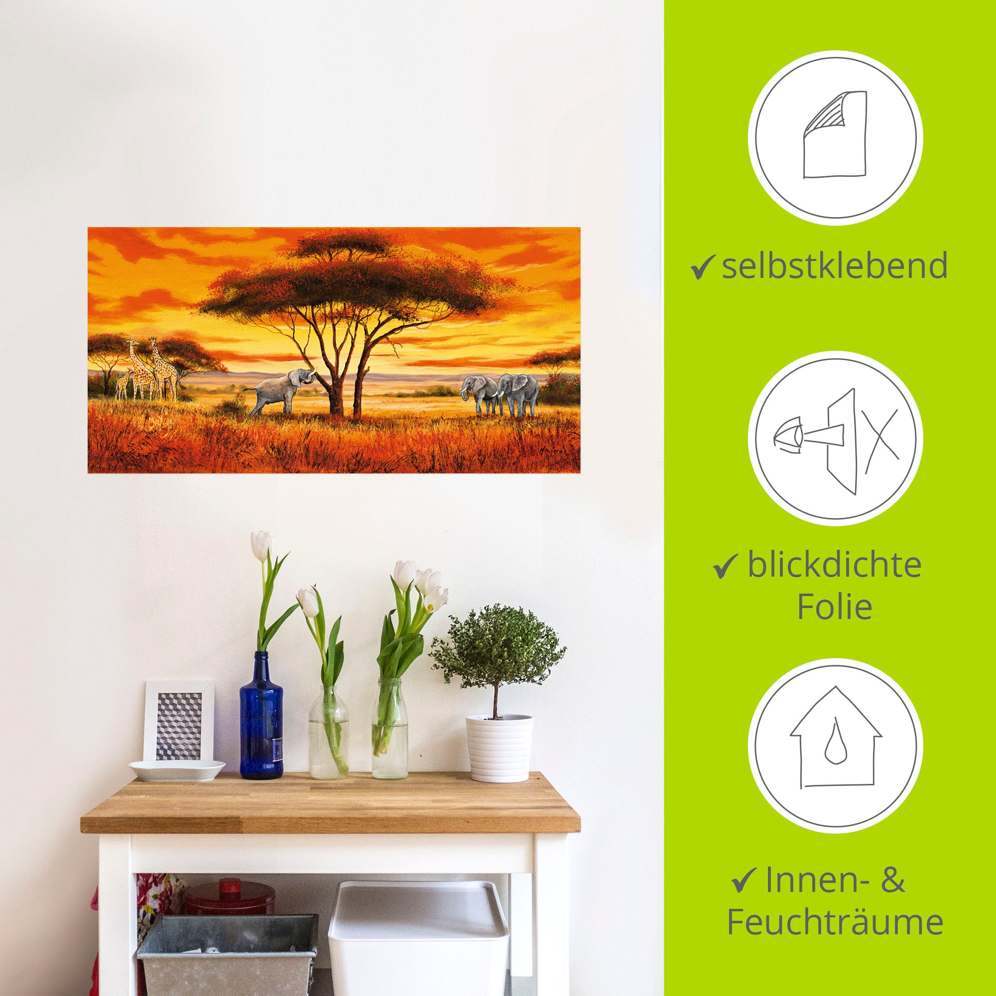 Artland Wandbild »Afrikanische Landschaft II«, Afrika, (1 St.), als Alubild, Outdoorbild, Leinwandbild, Wandaufkleber, versch. Grössen