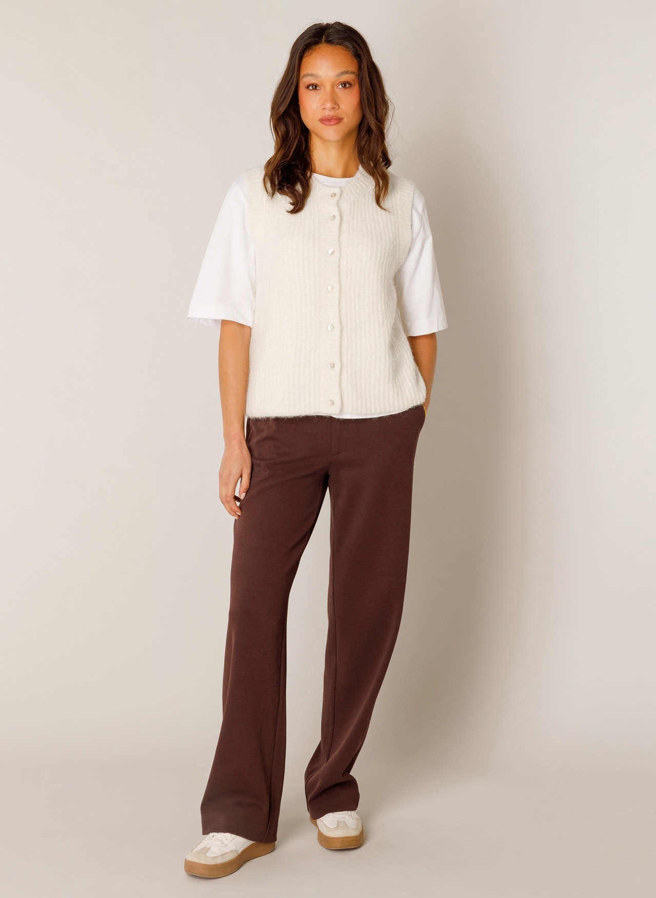 Base Level Gilet tricoté »Nell« sans manches avec laine et stretch