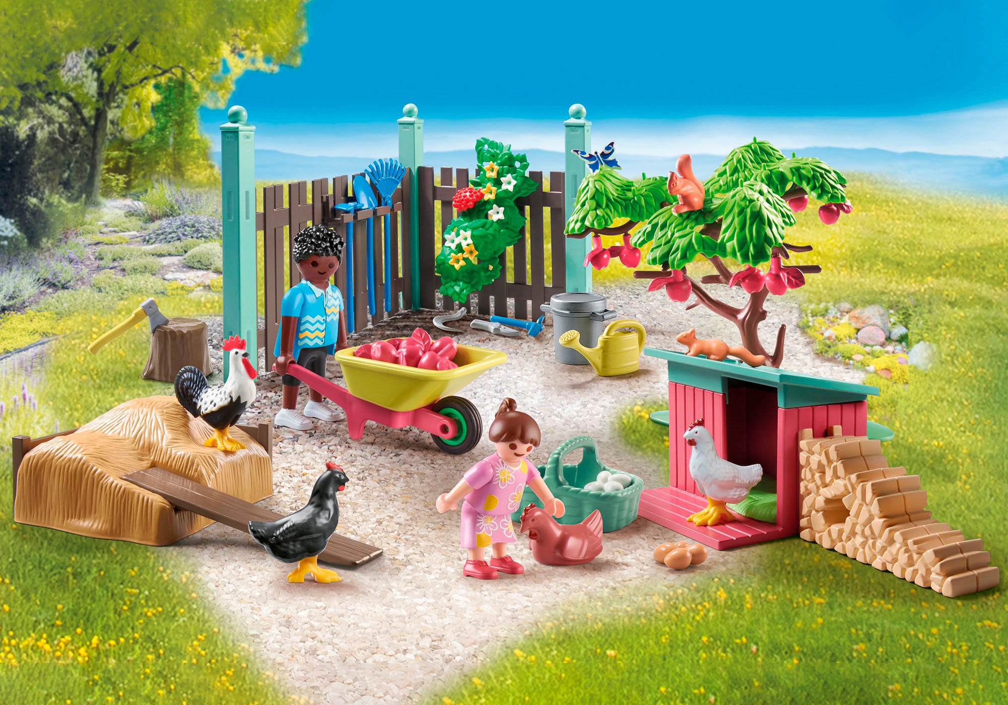 Playmobil® Konstruktions-Spielset »Kleine Hühnerfarm im Tiny Haus Garten (71510), My Life«, (77 St.), Made in Europe