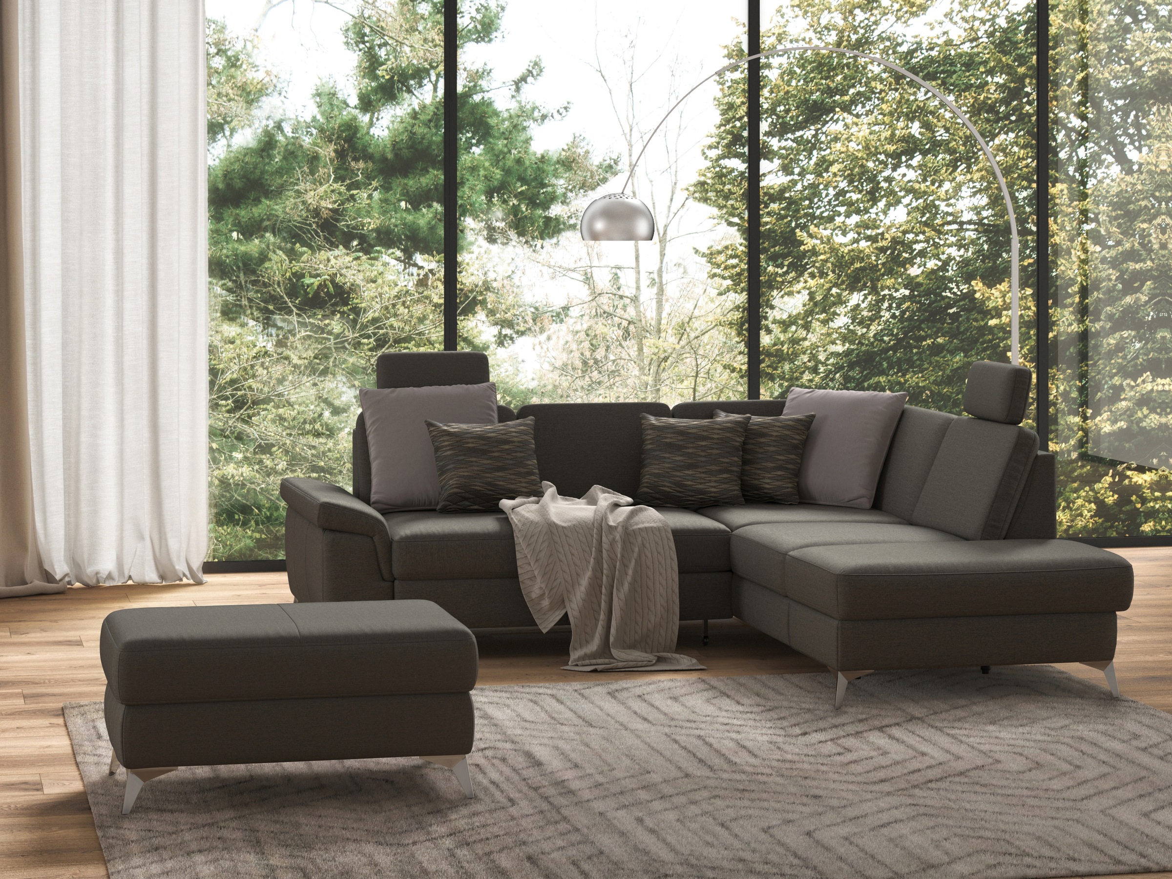 sit&more Ecksofa »Padua L-Form«, inklusive Sitztiefenverstellung, Armteilfunktion und Federkern