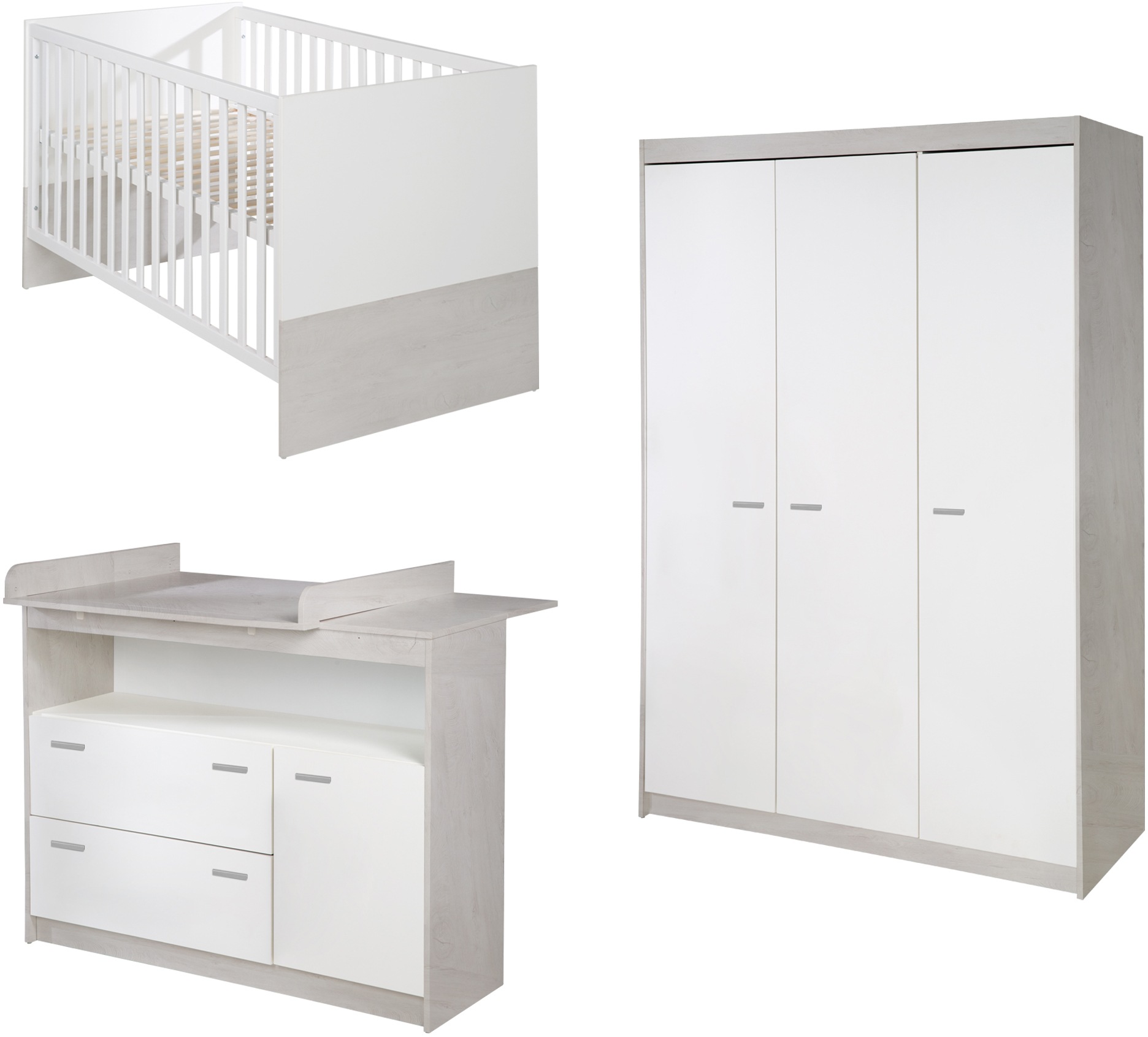 Image of roba® Babyzimmer-Komplettset »Julia«, (Set, 3 St., Kinderbett, Schrank, Wickelkommode), mit Kinderbett, Schrank und Wickelkommode bei Ackermann Versand Schweiz
