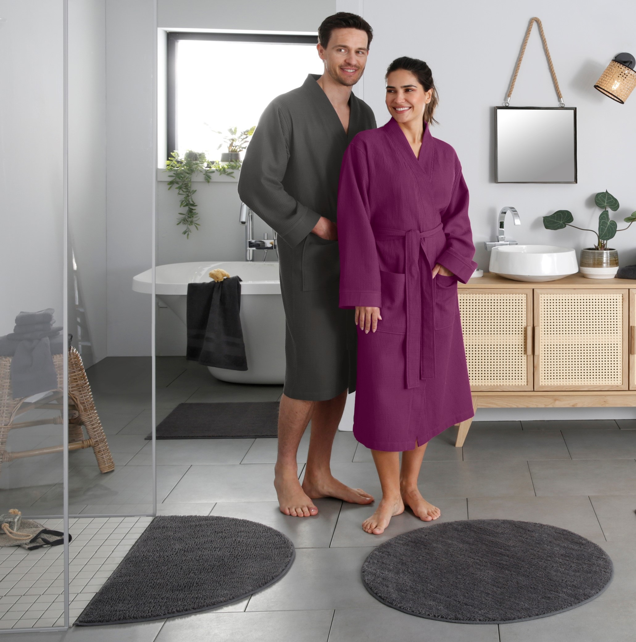 my home Badematte »Vanessa, Badvorleger, Badezimmer Teppich«, rutschhemmend beschichtet, schnell trocknend-fussbodenheizungsgeeignet-strapazierfähig, Badteppich, weiche Haptik, unifarben