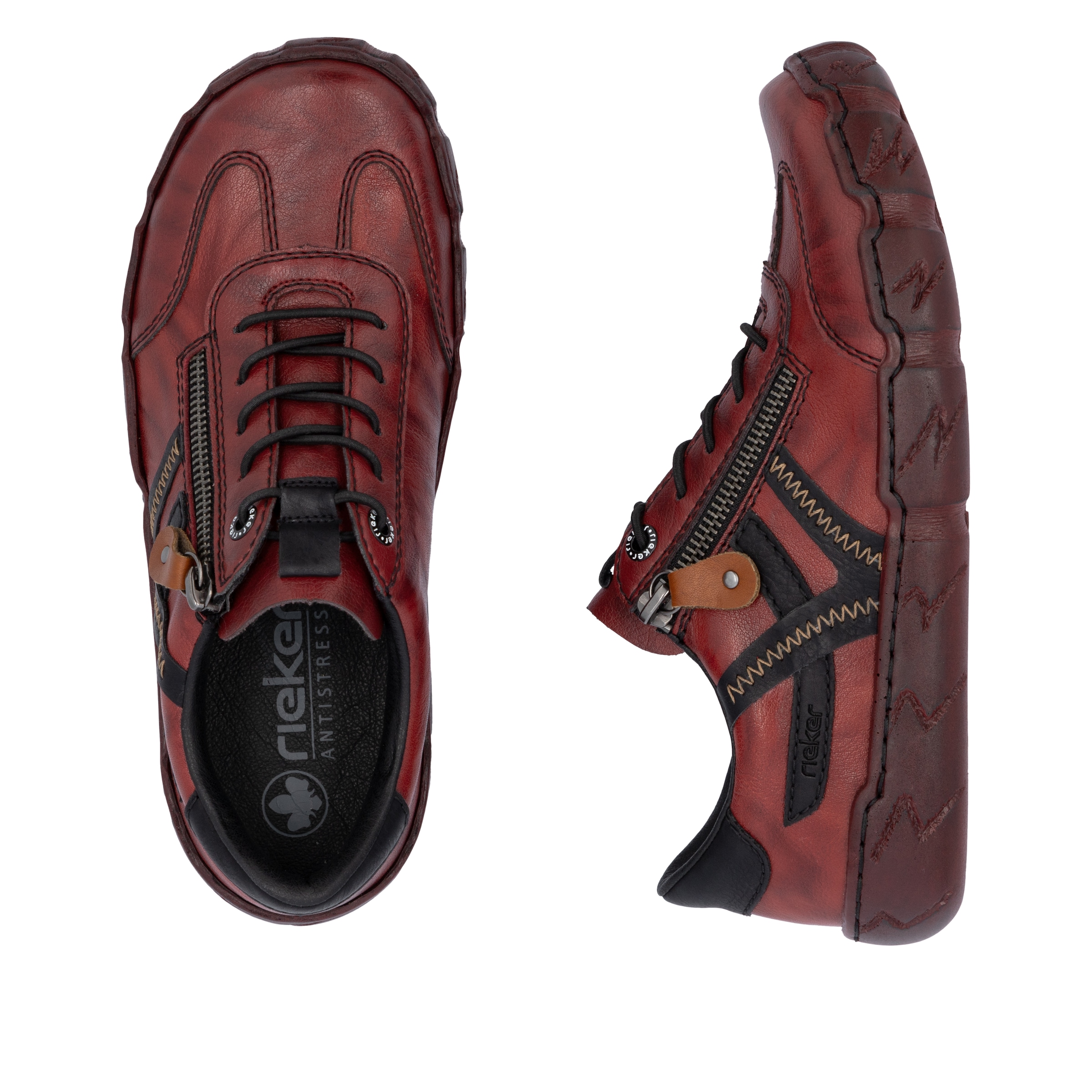 Rieker Sneakers  chaussure à lacets, chaussure basse, chaussure de loisirs avec surpiqûres décoratives