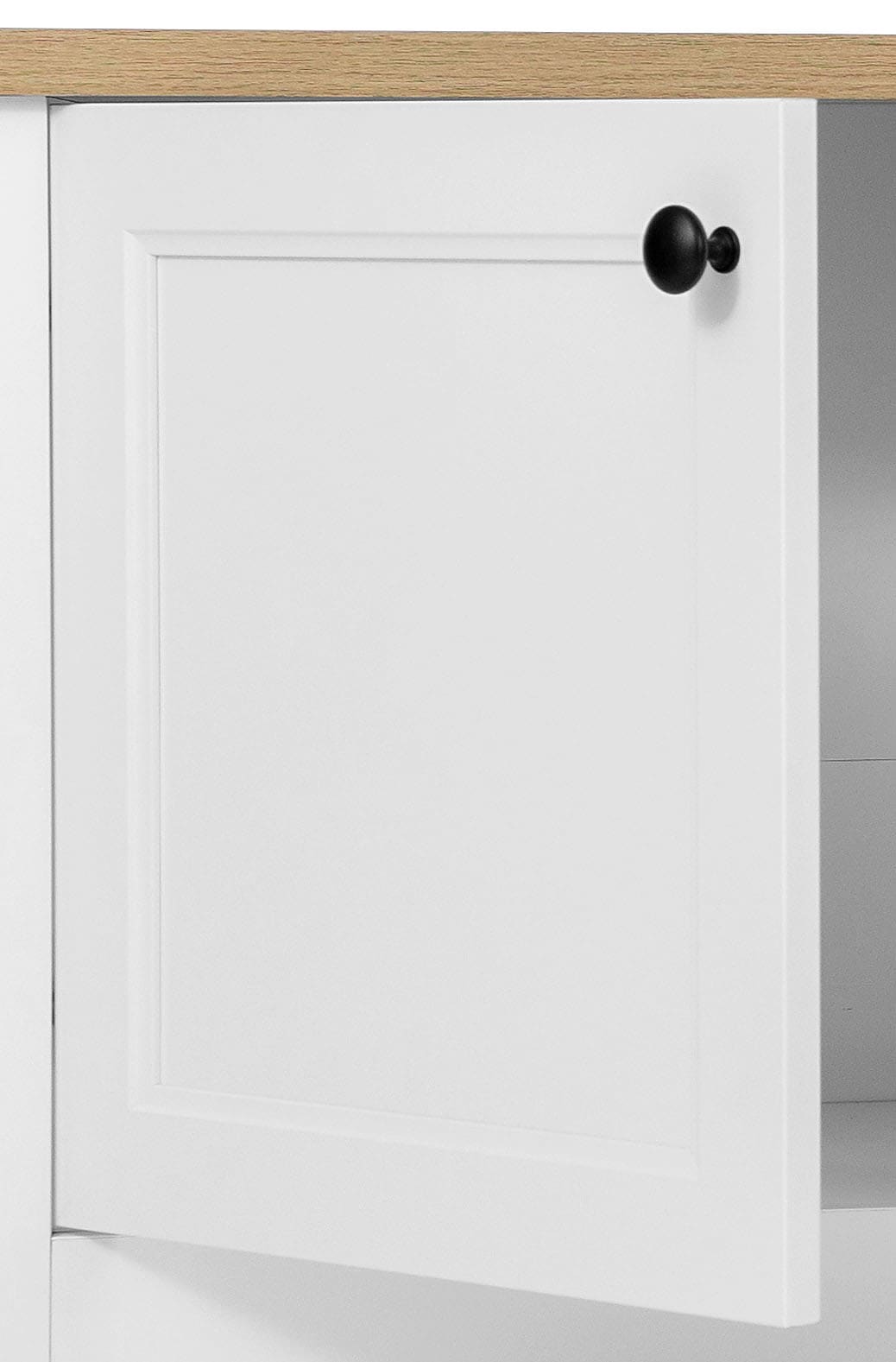 GOODproduct TV-Board »Ismund« aus MDF, mit Holz-Zierleiste, schwarzem Metallgriff, Breite 180 cm