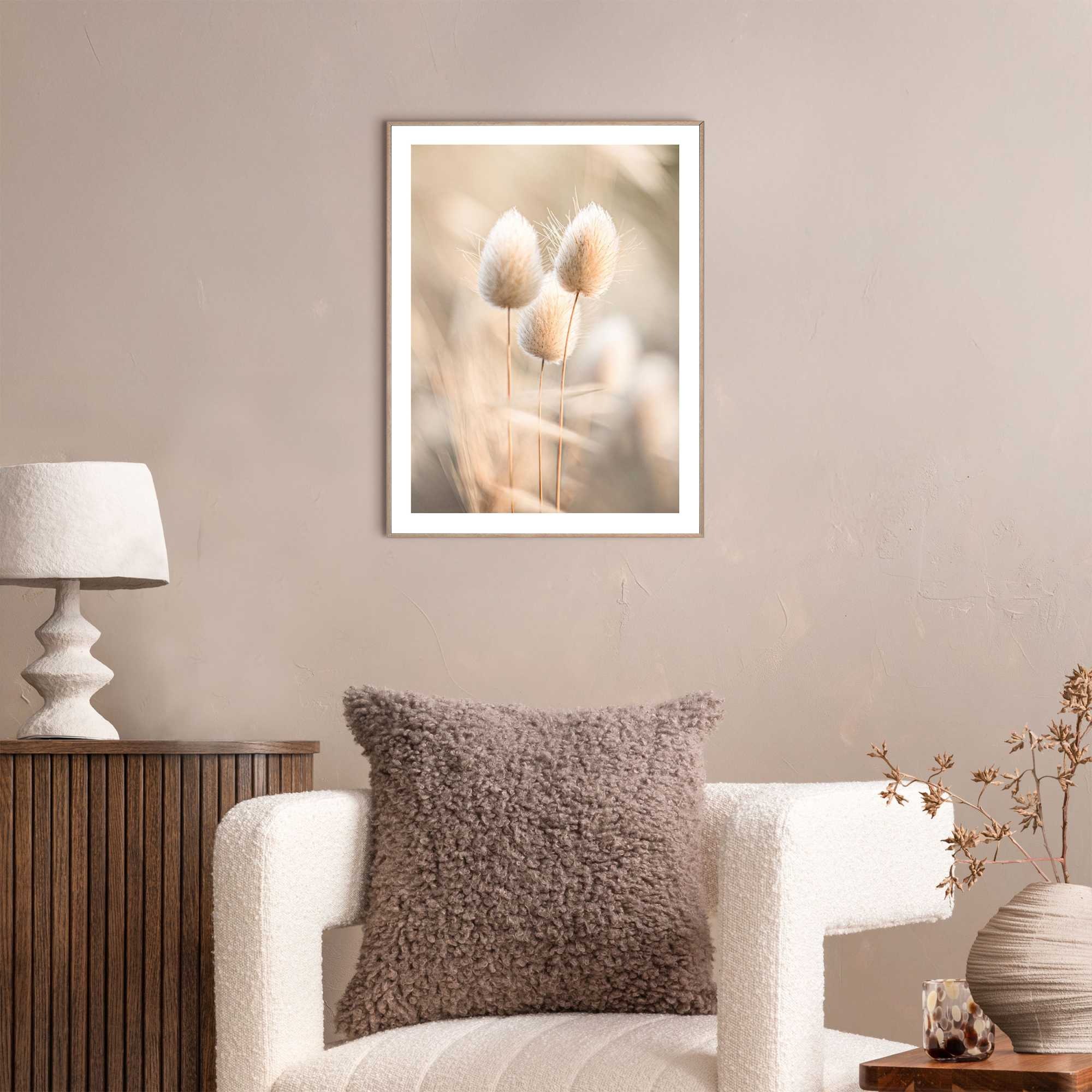 Reinders! Poster »Plumes« Wohnzimmer - Grasfedern - Beige - MDF - Blumen und Pflanzen - 30x40 cm
