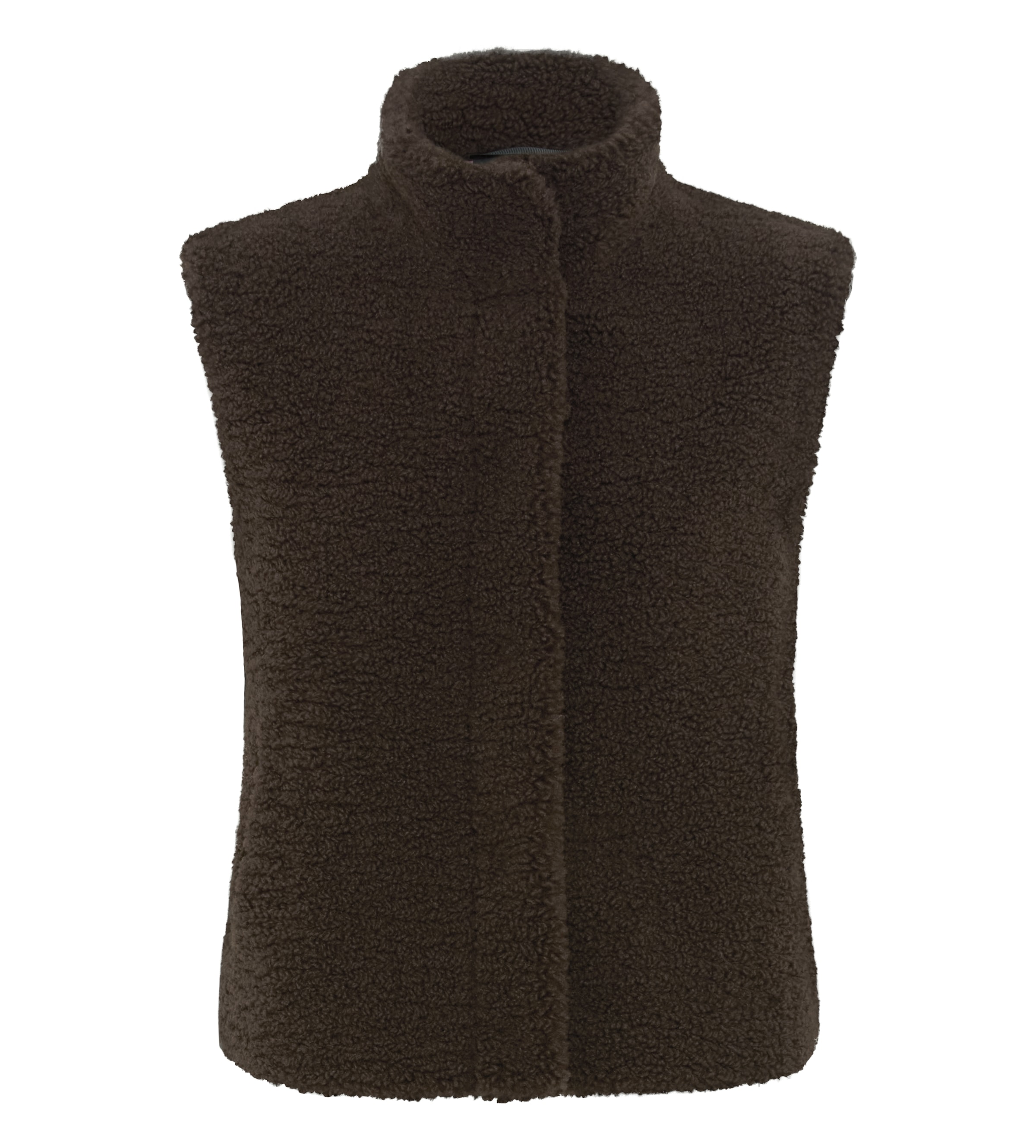 Fuchs Schmitt Gilet en imitation fourrure »Webpelzweste« Col montant, coupe régulière, patte de boutonnage cachée