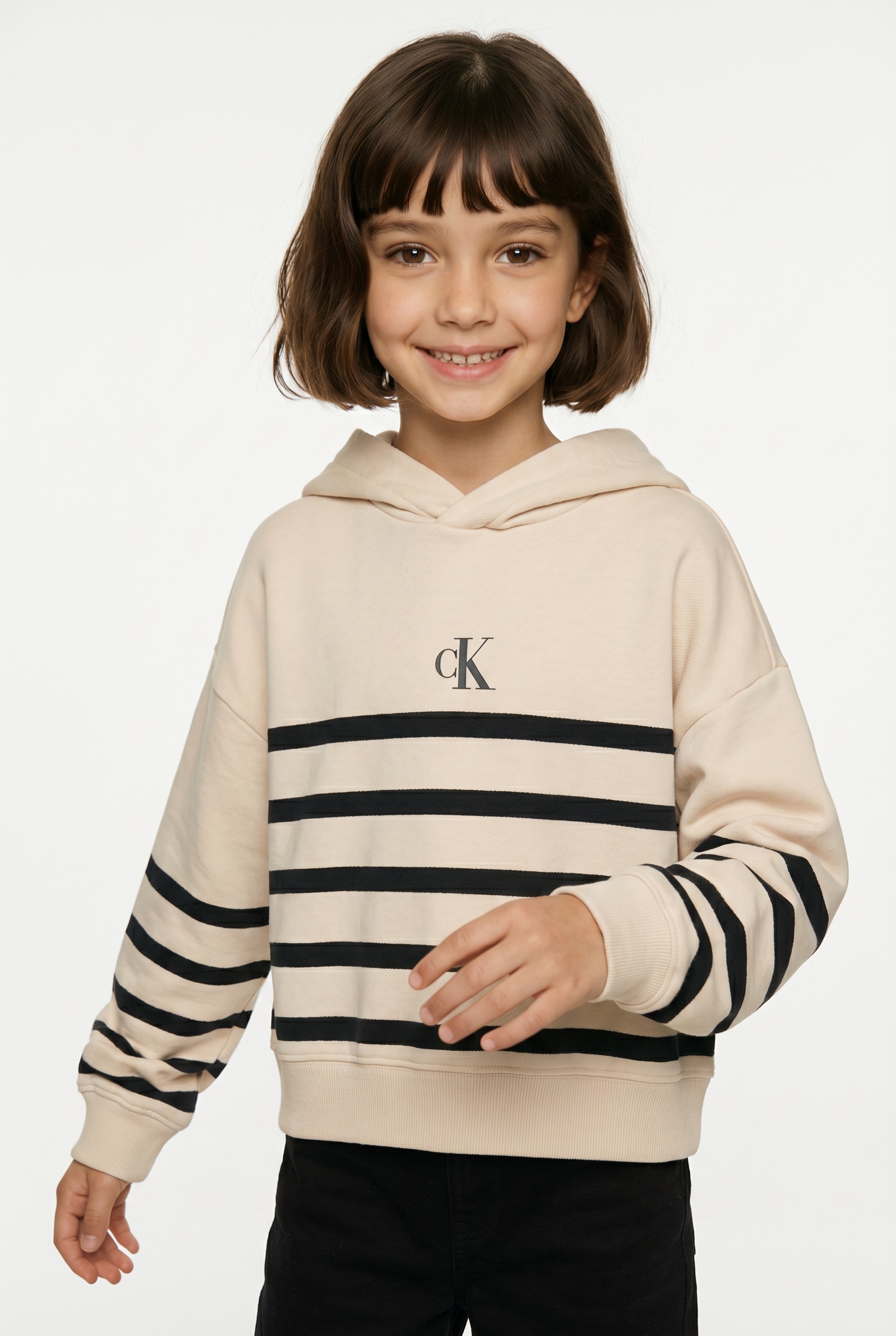 Image of Calvin Klein Jeans Kapuzensweatshirt "CK LOGO BOXY FIT STRIPES HOODIE", für Kinder bis 16 Jahre, mit Kapuze