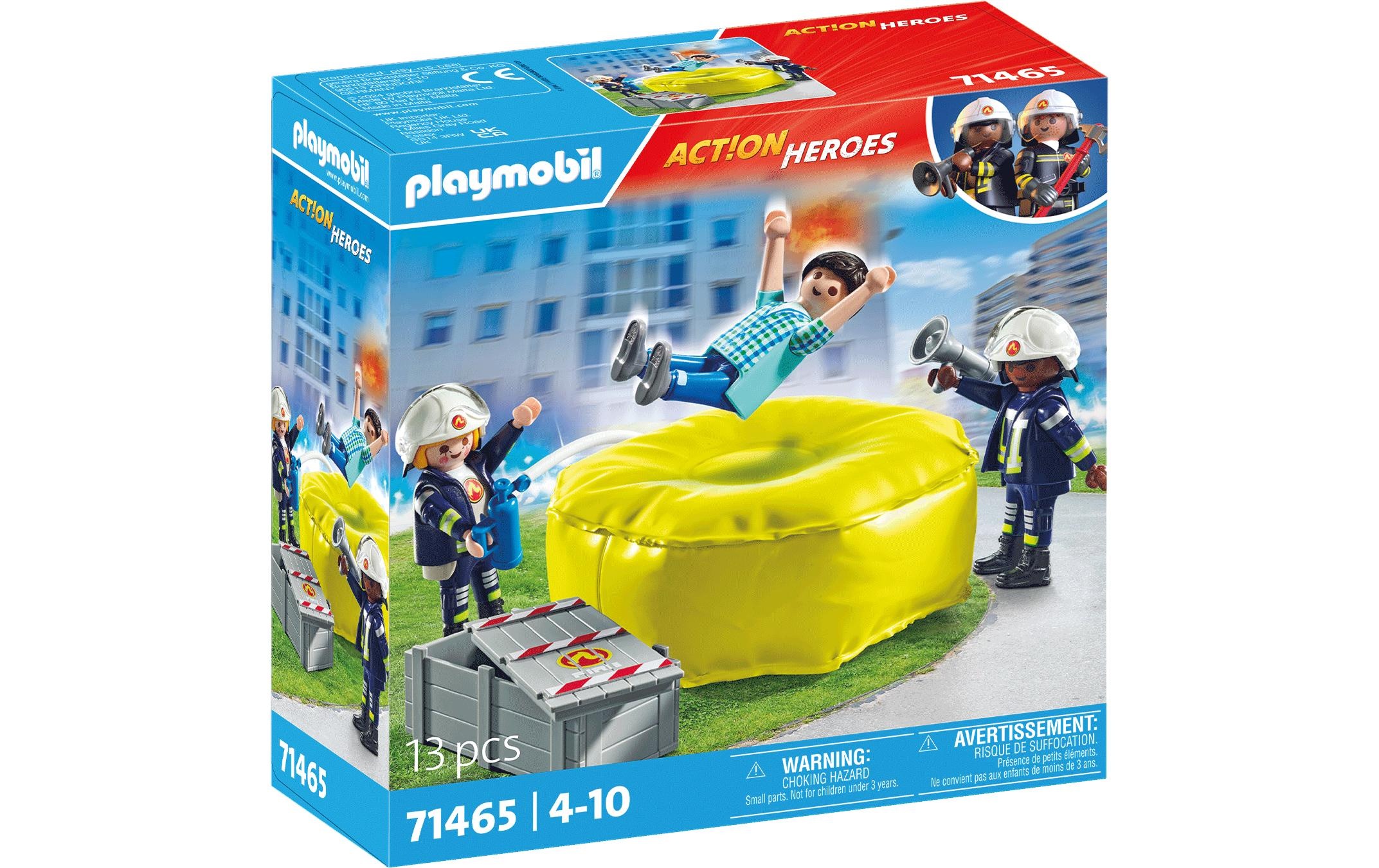 Image of Playmobil Spielbausteine "Action Heroes Feuerwehrleute mit Luftkissen 71465"