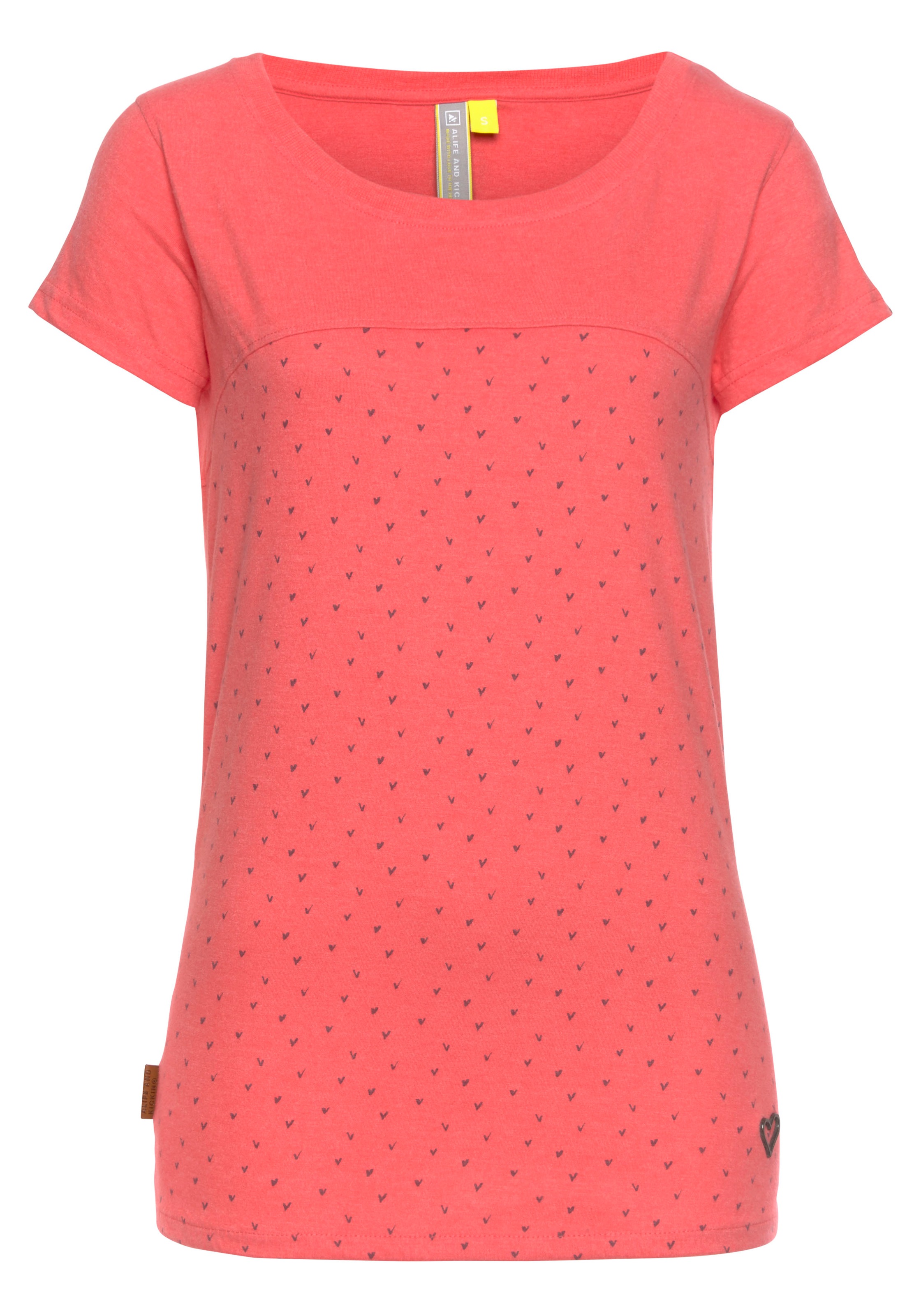 Image of Alife & Kickin T-Shirt »ClariceAK«, trendy Longshirt mit Allover-Mini-Print bei Ackermann Versand Schweiz