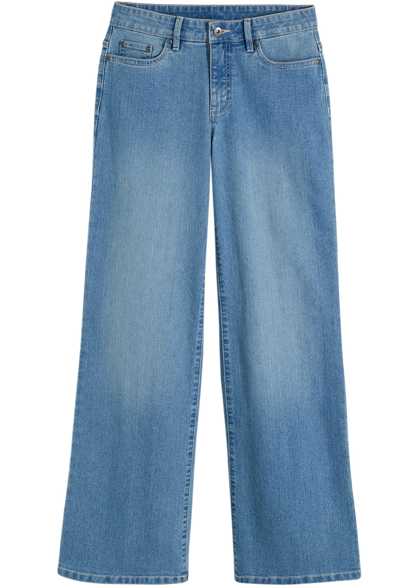 bonprix Loose Fit, 5-Pocket-Style, Wide-Leg Jeans, Mid Waist