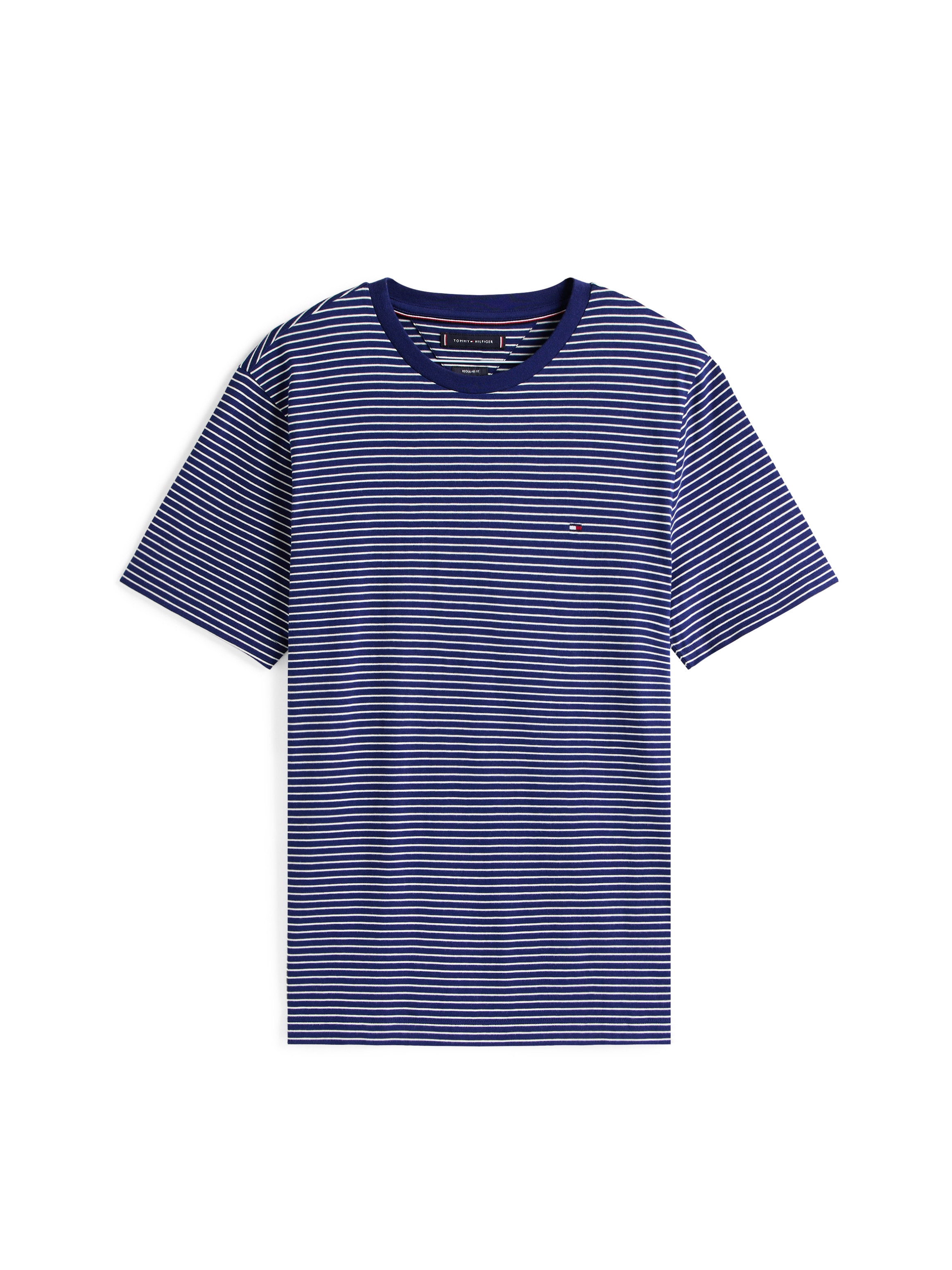 Tommy Hilfiger T-Shirt »ESSENTIAL REG FIT SOLID TEE mit Stickerei und Rundhals«, unifarben, casual, regular fit, Baumwolle, Rundhals