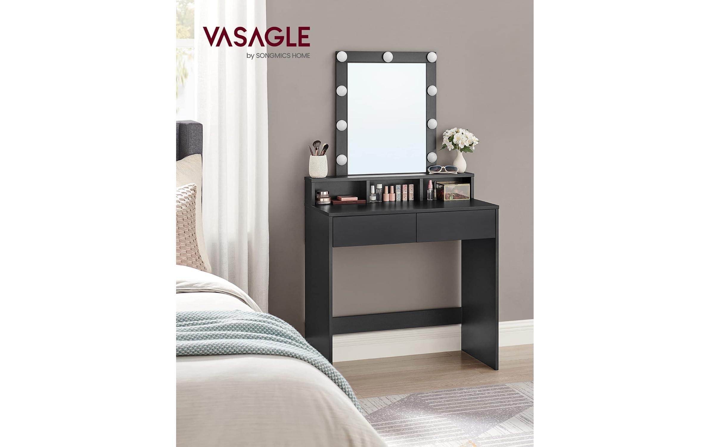 VASAGLE Coiffeuse »mit LED-Beleuchtung 80 x 40 x 145 cm«