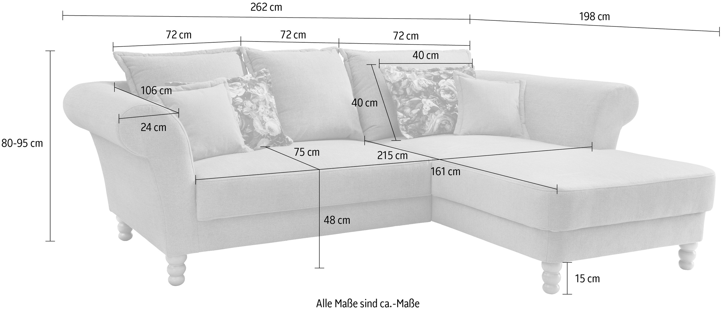 Home affaire Ecksofa »Tassilo Mega Polsterecke mit Kaltschaum im Sitz, bequem, L-Form«