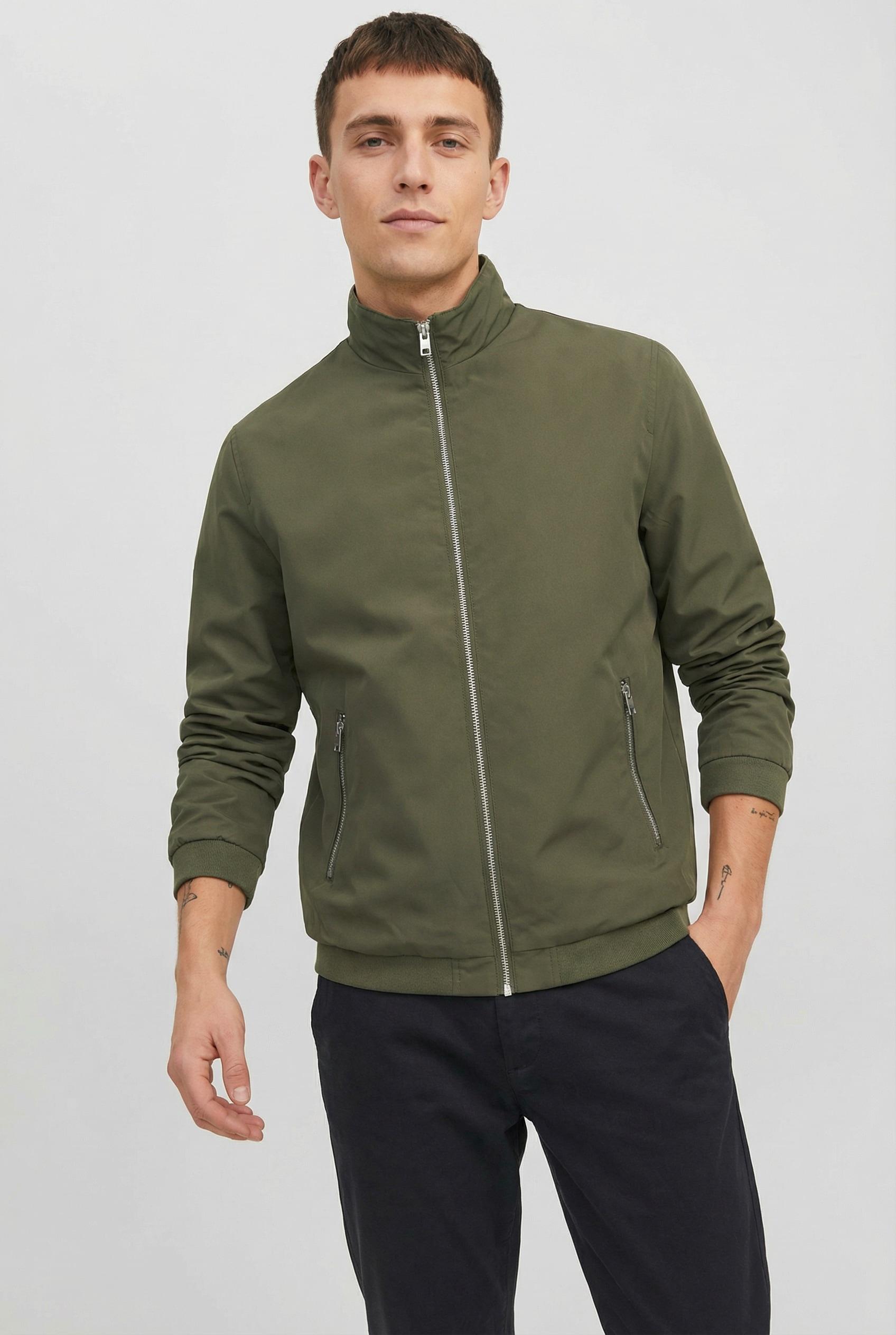 Image of Jack & Jones PlusSize Blouson "JJERUSH HARRINGTON BOMBER NOOS PLS" Kunstfaser, regular fit