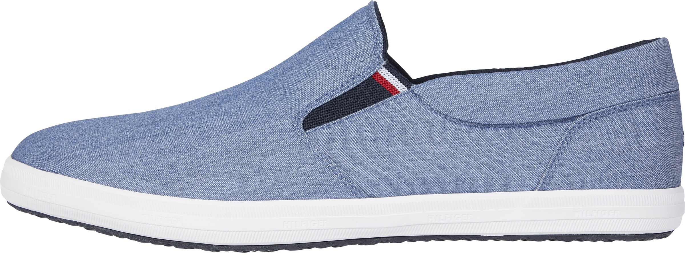 Image of Tommy Hilfiger Slip-On Sneaker »ESSENTIAL SLIP ON CHAMBRAY VULC«, mit beidseitigem Stretcheinsatz bei Ackermann Versand Schweiz