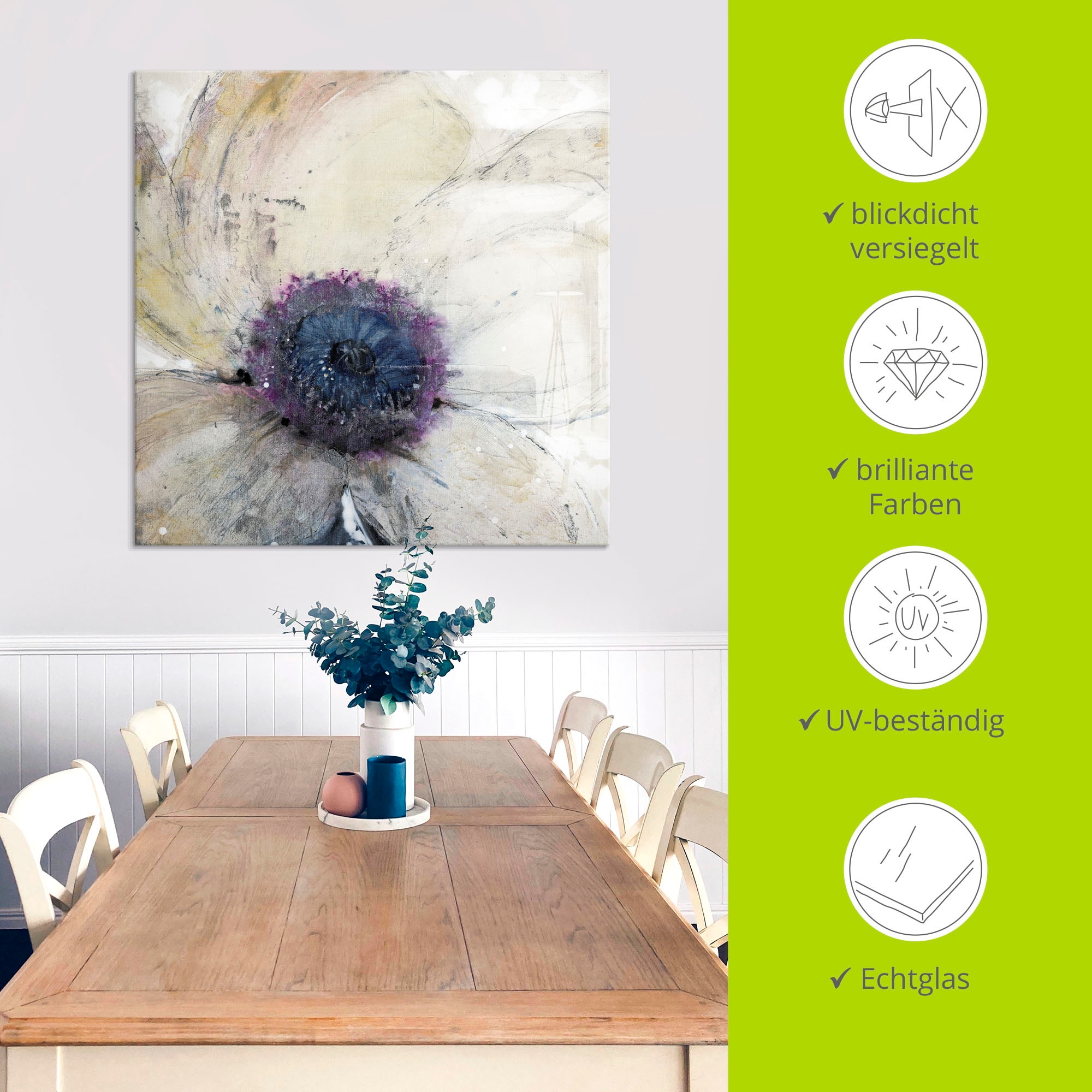 Artland Glasbild »Blumenfluss II« Blumen 1 Stk. tlg. in verschiedenen Grössen