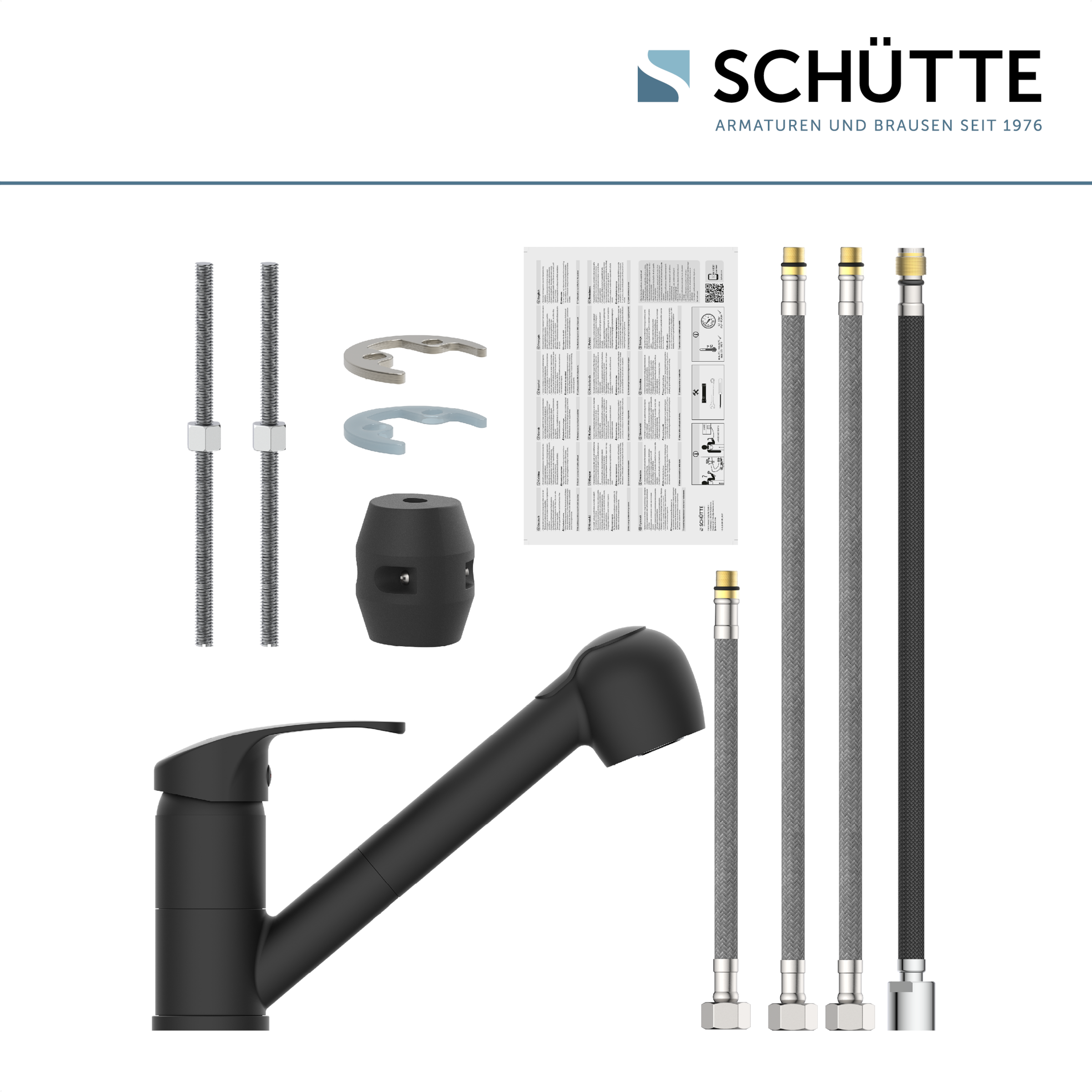 Schütte Robinet d'évier »DIZIANI« douchette extractible, pivotante à 90°, montage facile, durable