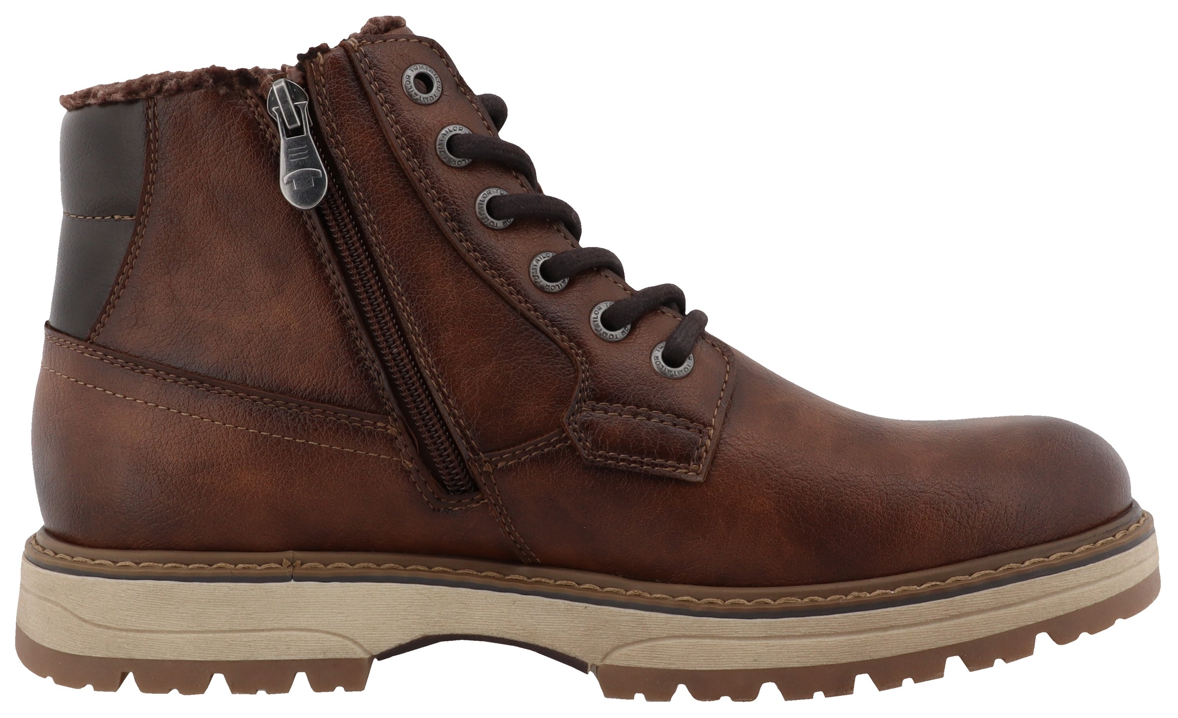 TOM TAILOR Winterboots,Blockabsatz,Schnürboots,Outdoorschuh, Reissverschluss, Weite G (=weit)